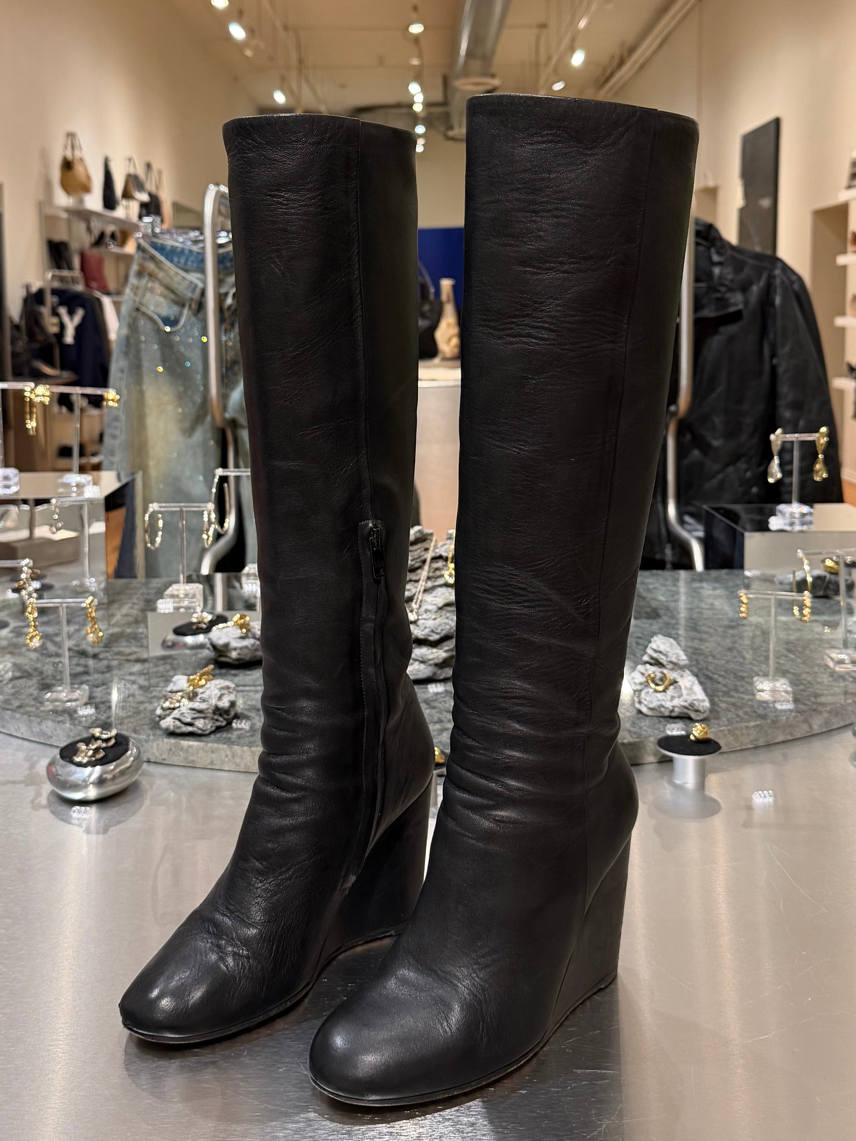 Helmut Wang Wedge Long Boots