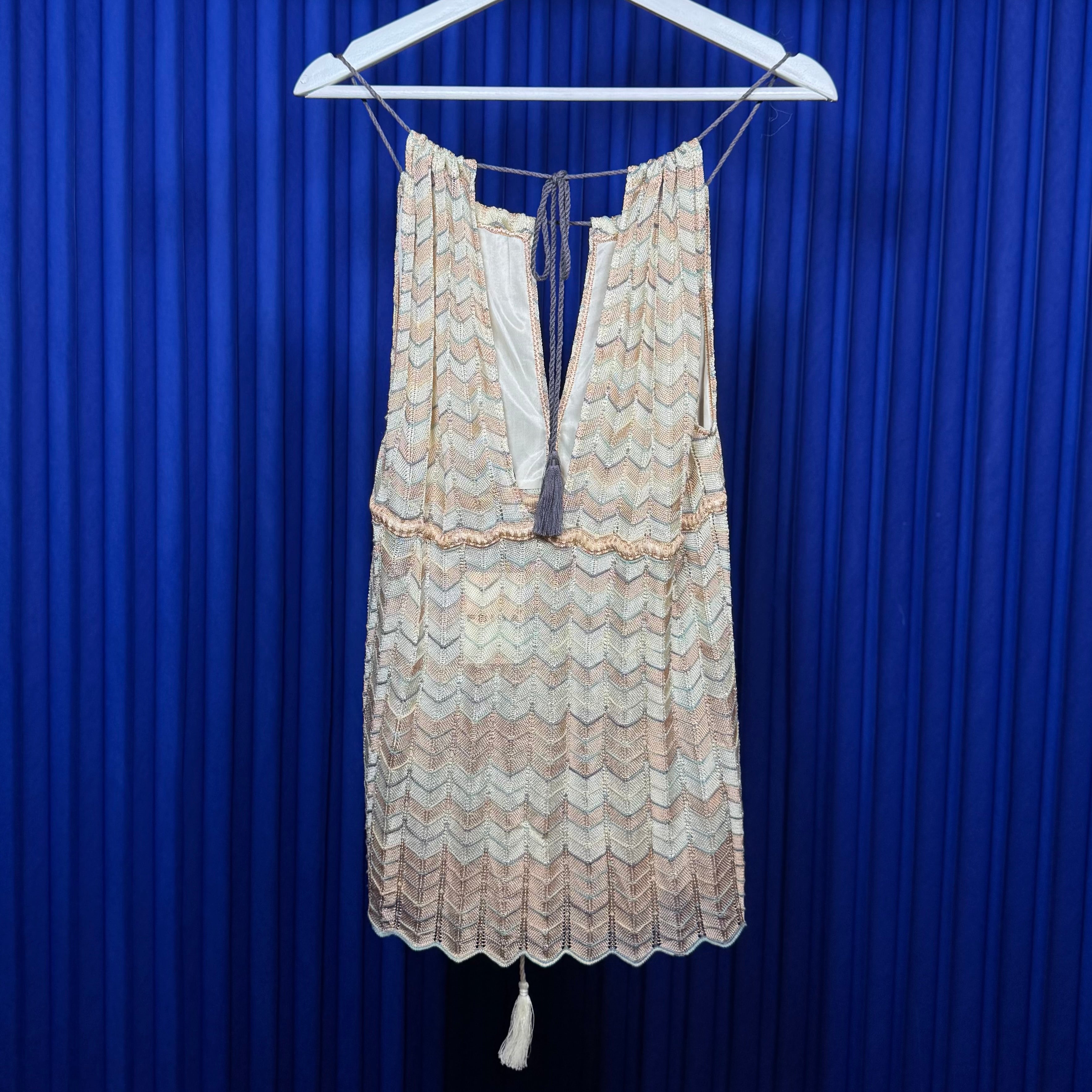 M MISSONI BEIGE CHEVRON KNIT TANK