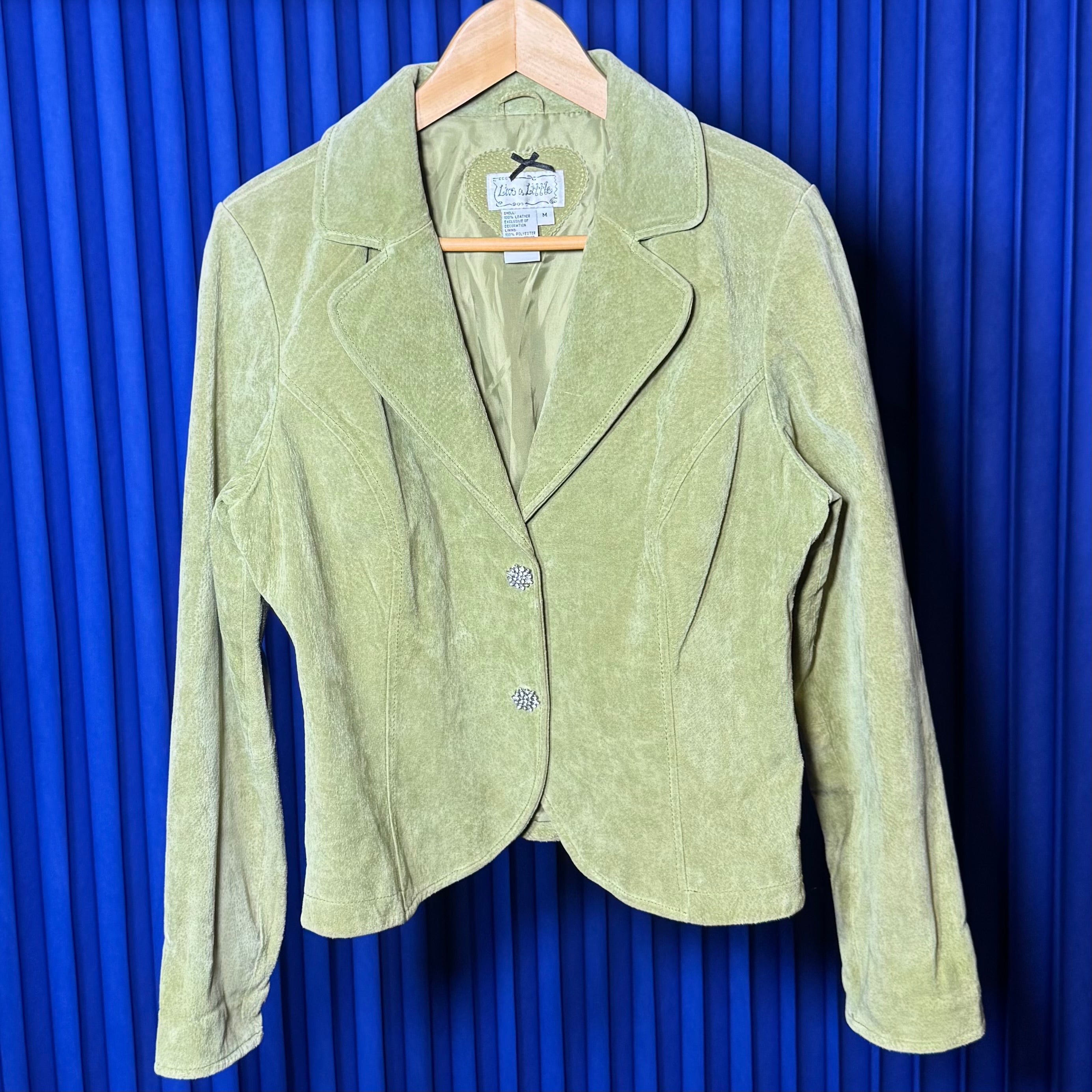 LIVE A LITTLE GREEN SUEDE JACKET