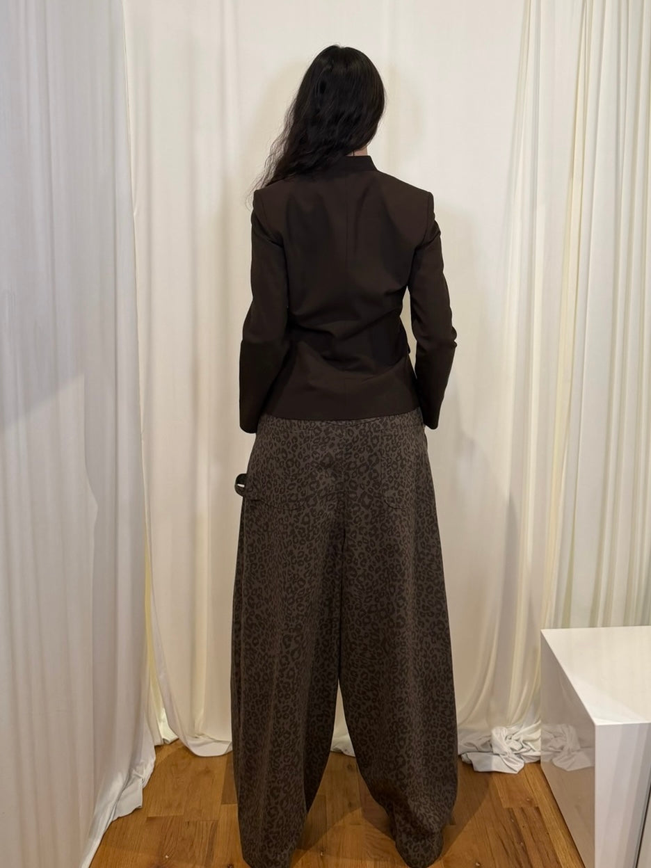 Free Market Roof Cheetah Print Wide Pants