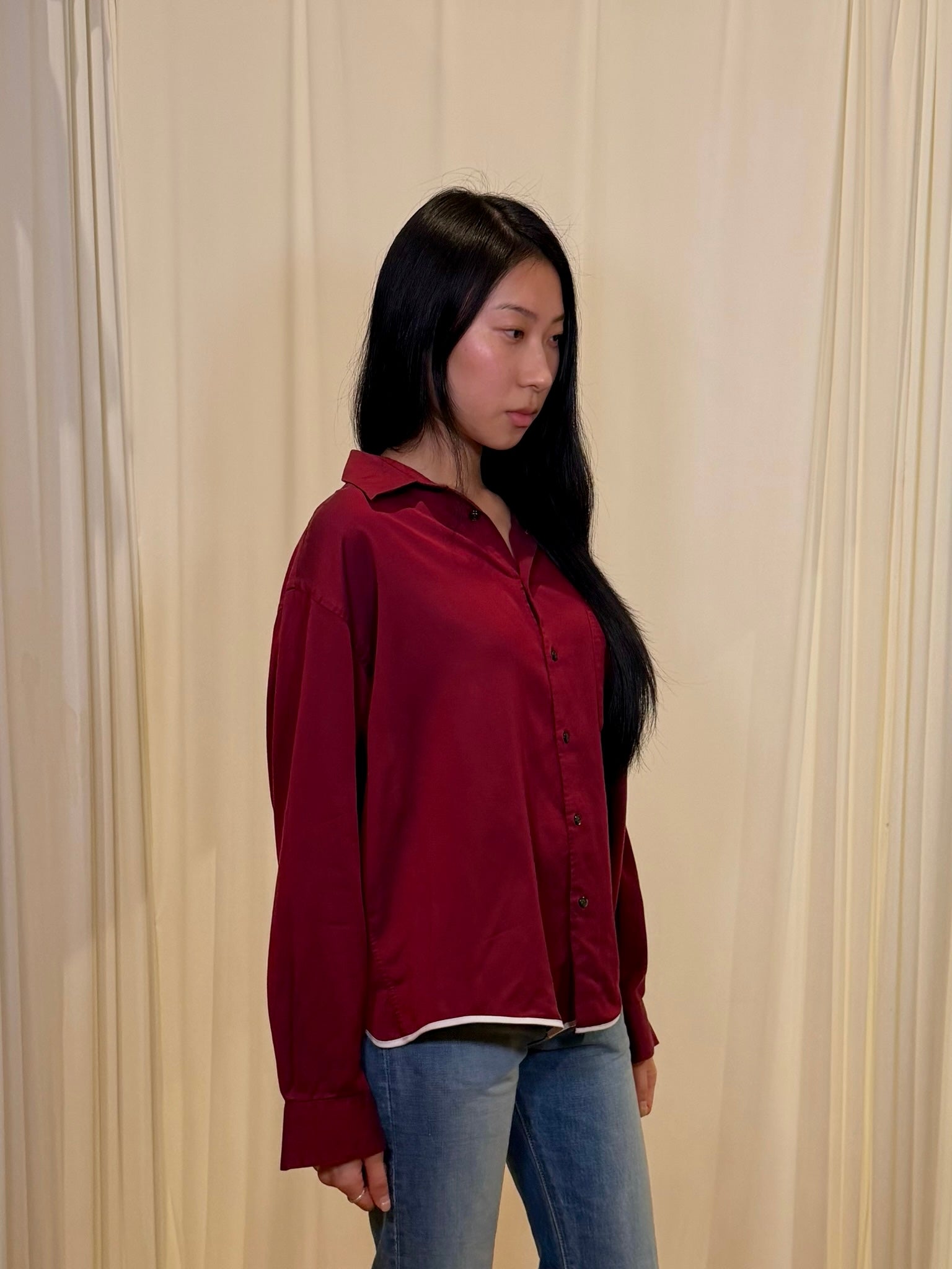 Frida Reworked Button Up ‘Burgundy’