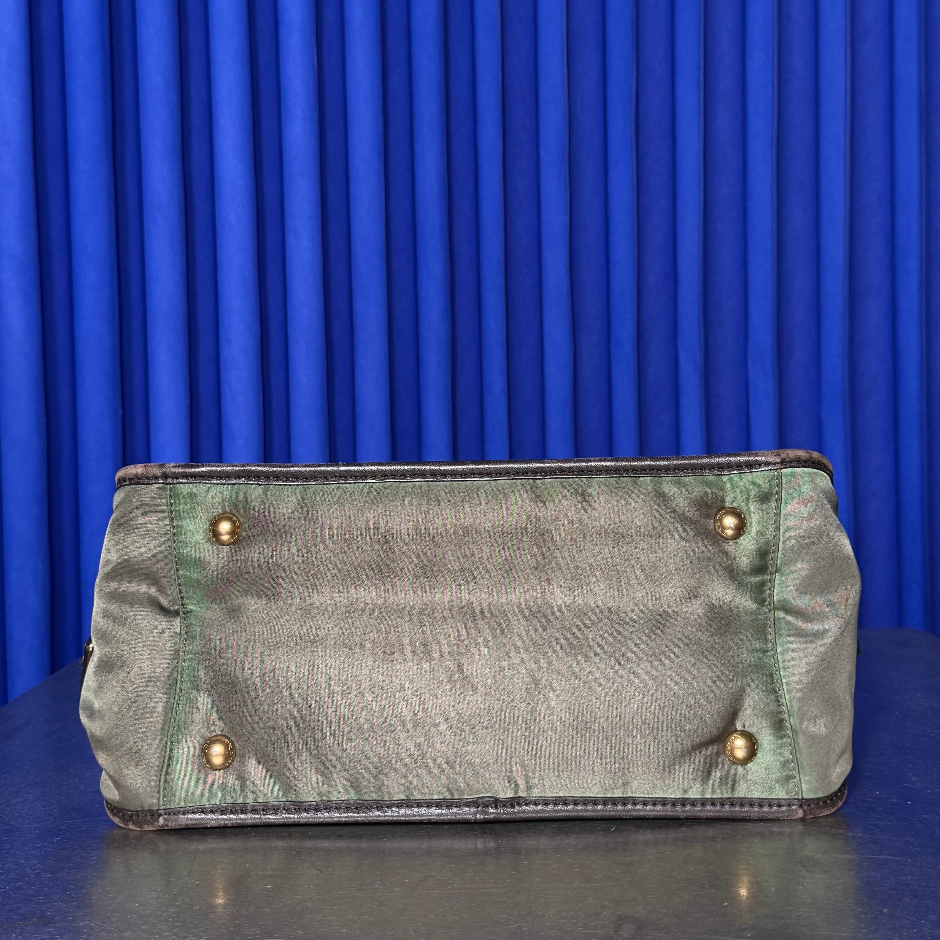 PRADA JACQUARD BAULETTO EBANO NYLON SHOULDER BAG