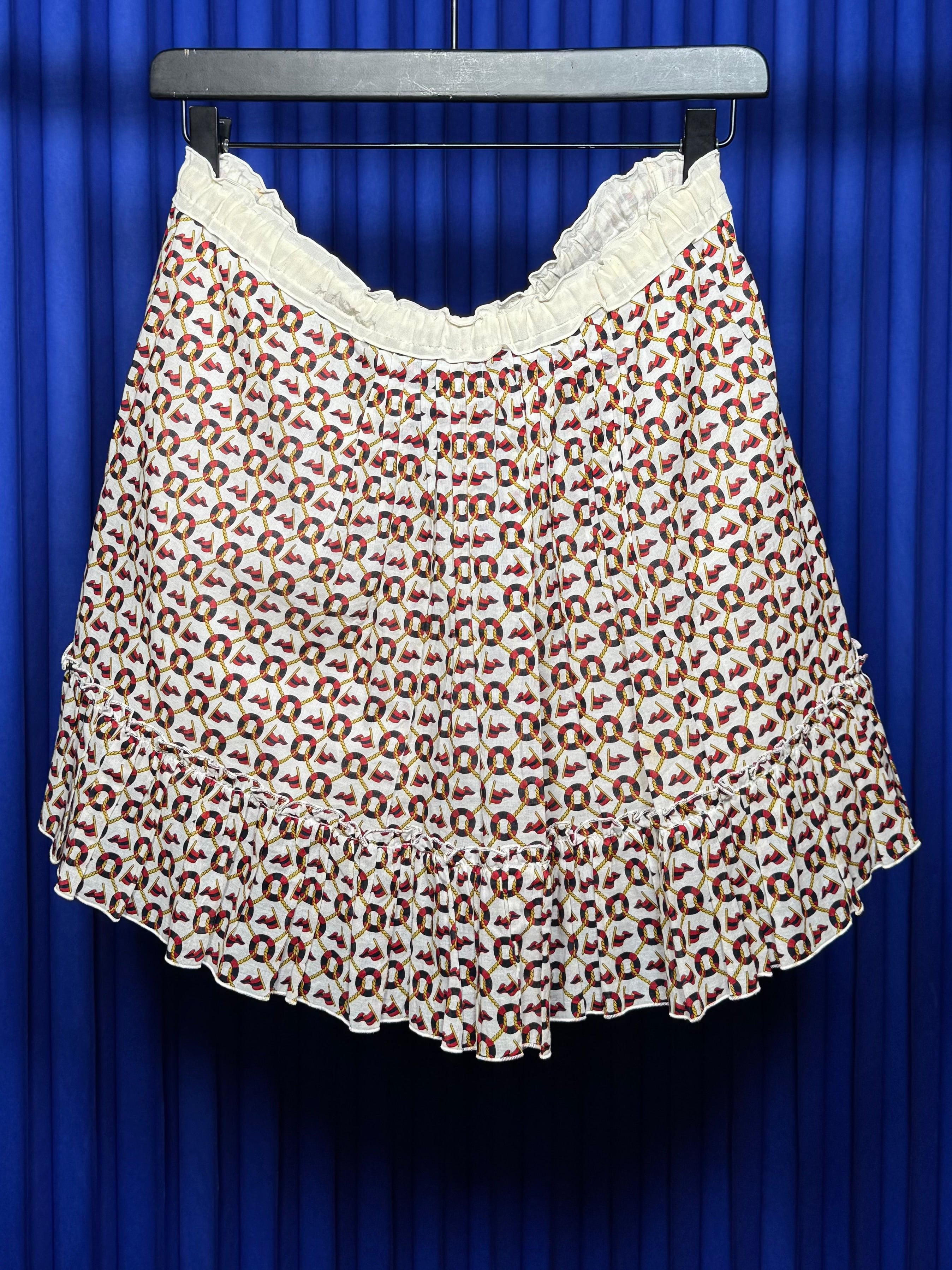 D&G NAUTICAL PRINT PLEATED MINI SKIRT