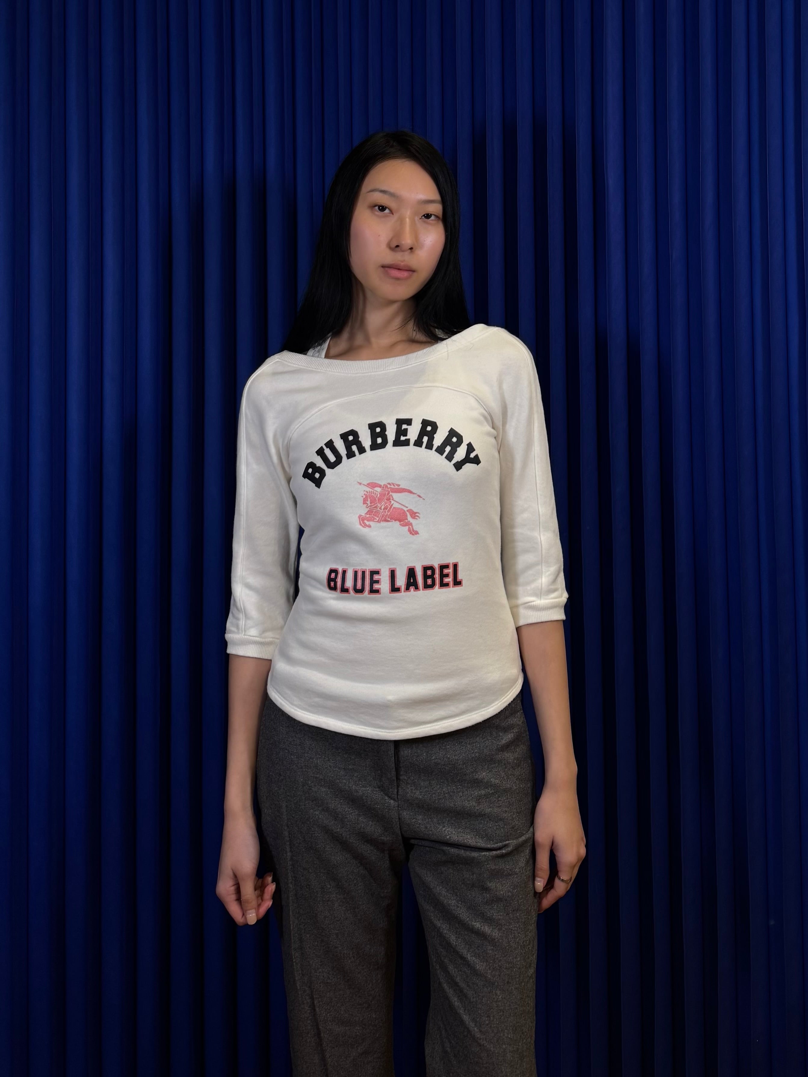 Burberry Blue Label Cotton 3/4 Sleeve sweater