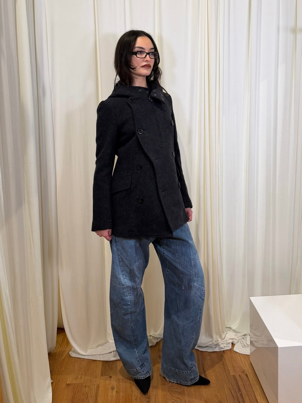 ZUCCA  X ISSEY MIYAKE STUDIOS WOOL HOODED JACKET