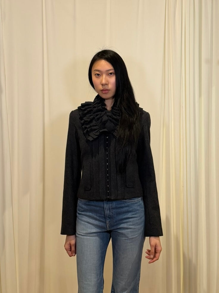 Hinge Wool Ruffle Top