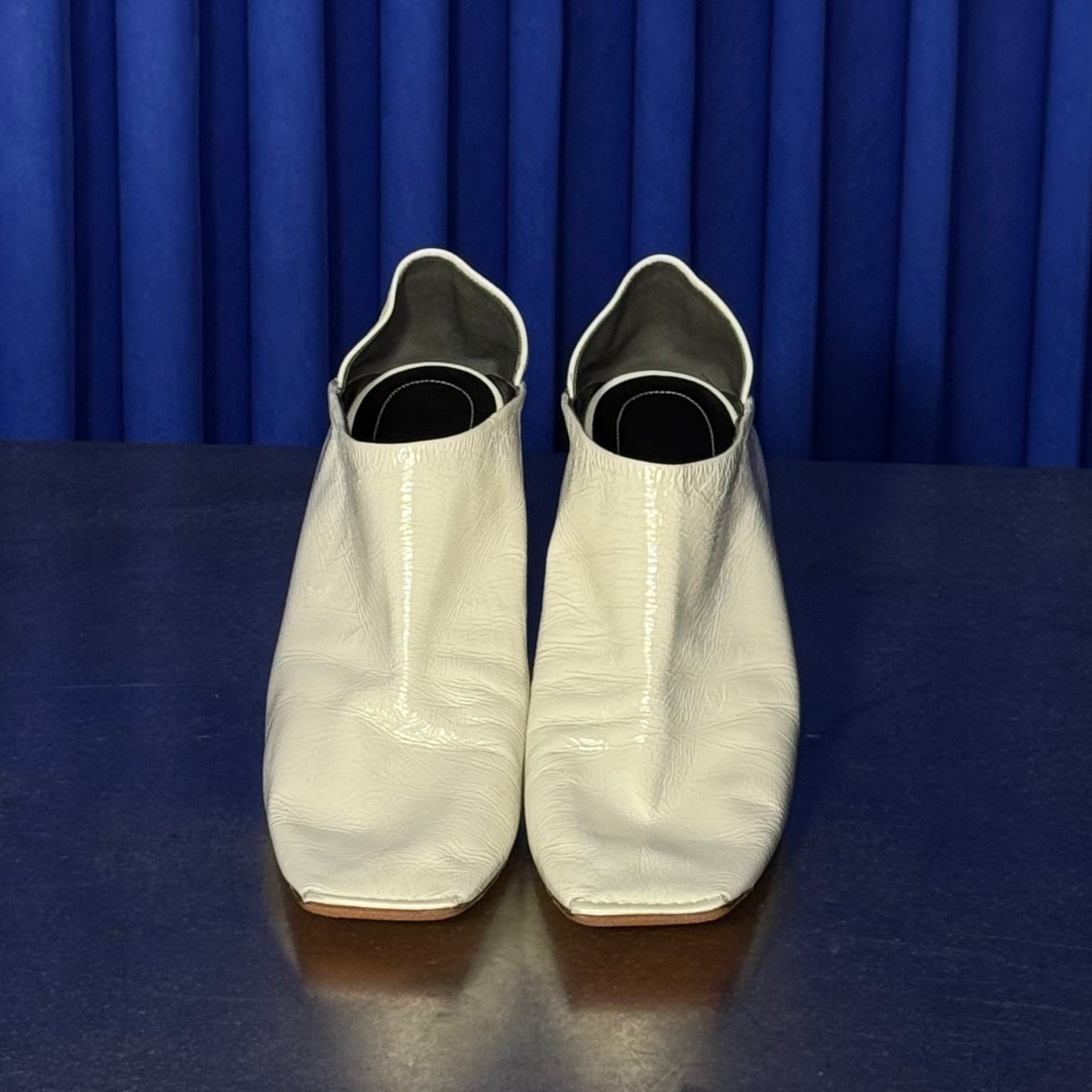 BALENCIAGA LEATHER SQUARE TOE BOOTIES