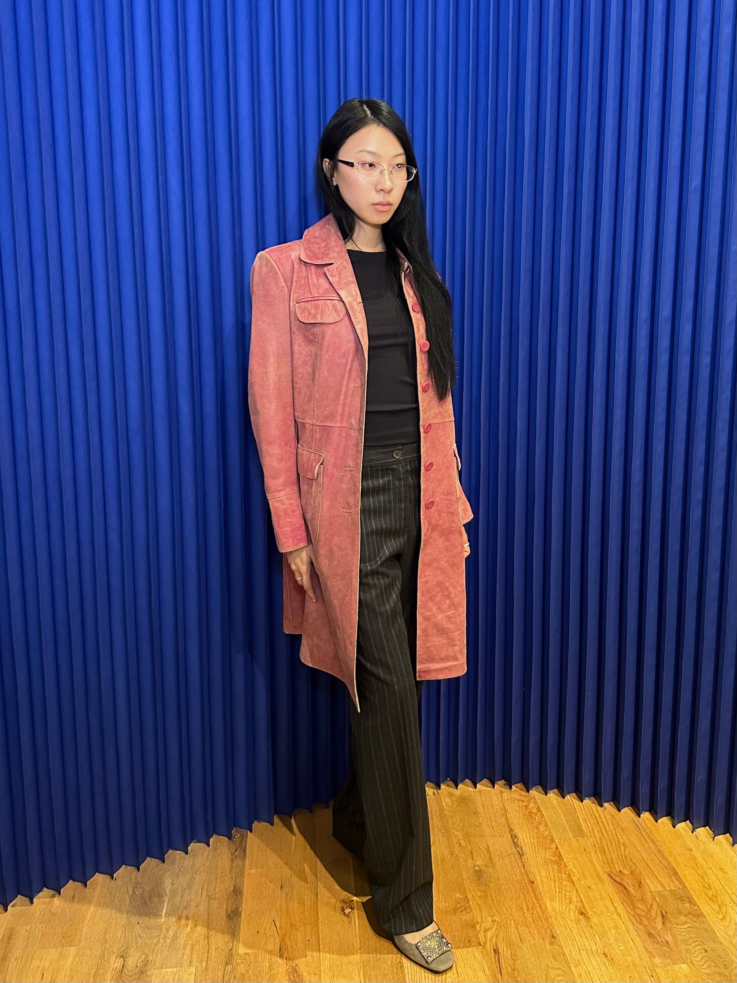 Gallery Pink Leather Coat