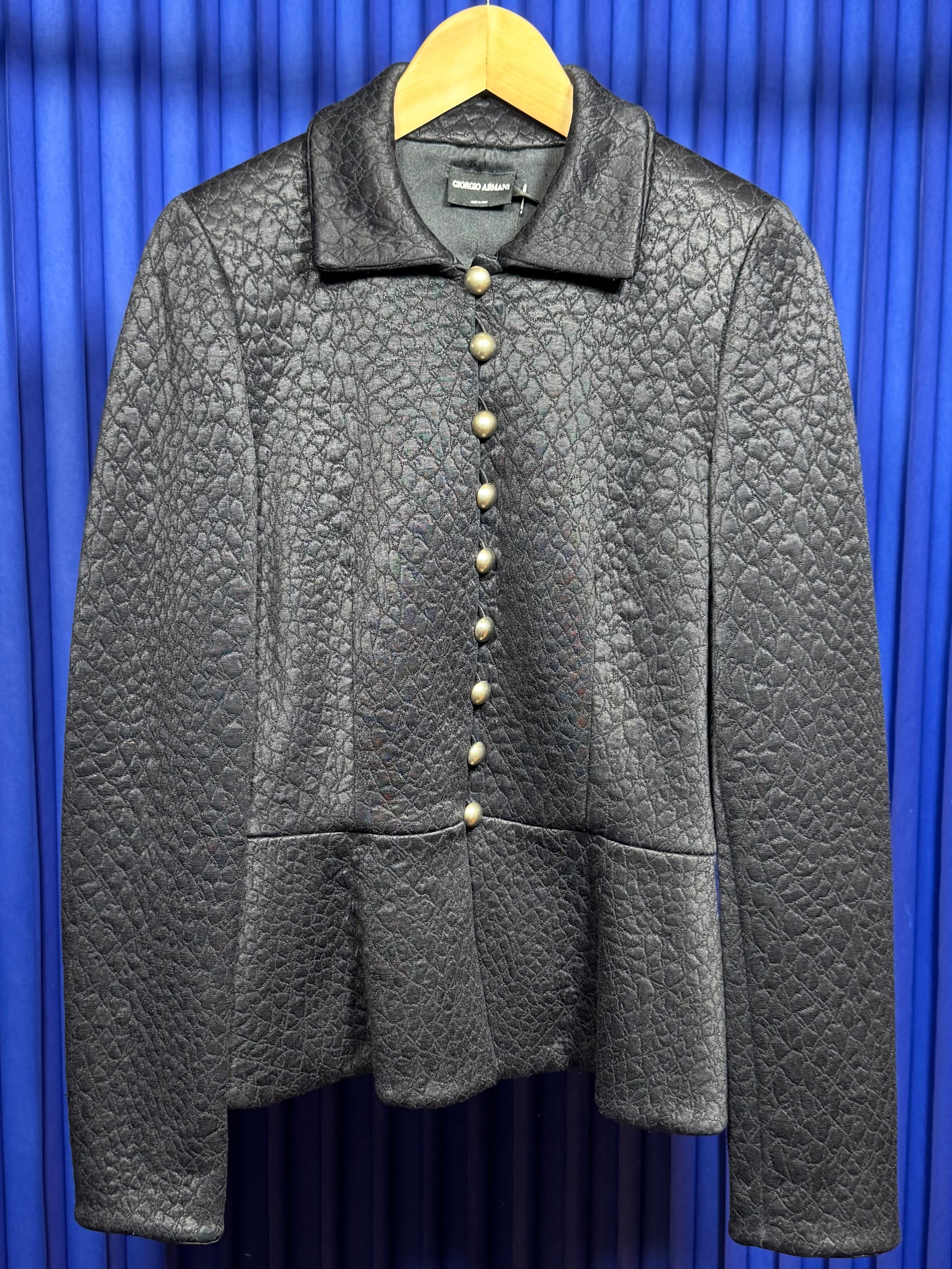 GIORGIO ARMANI TEXTURED BUTTON-UP JACKET