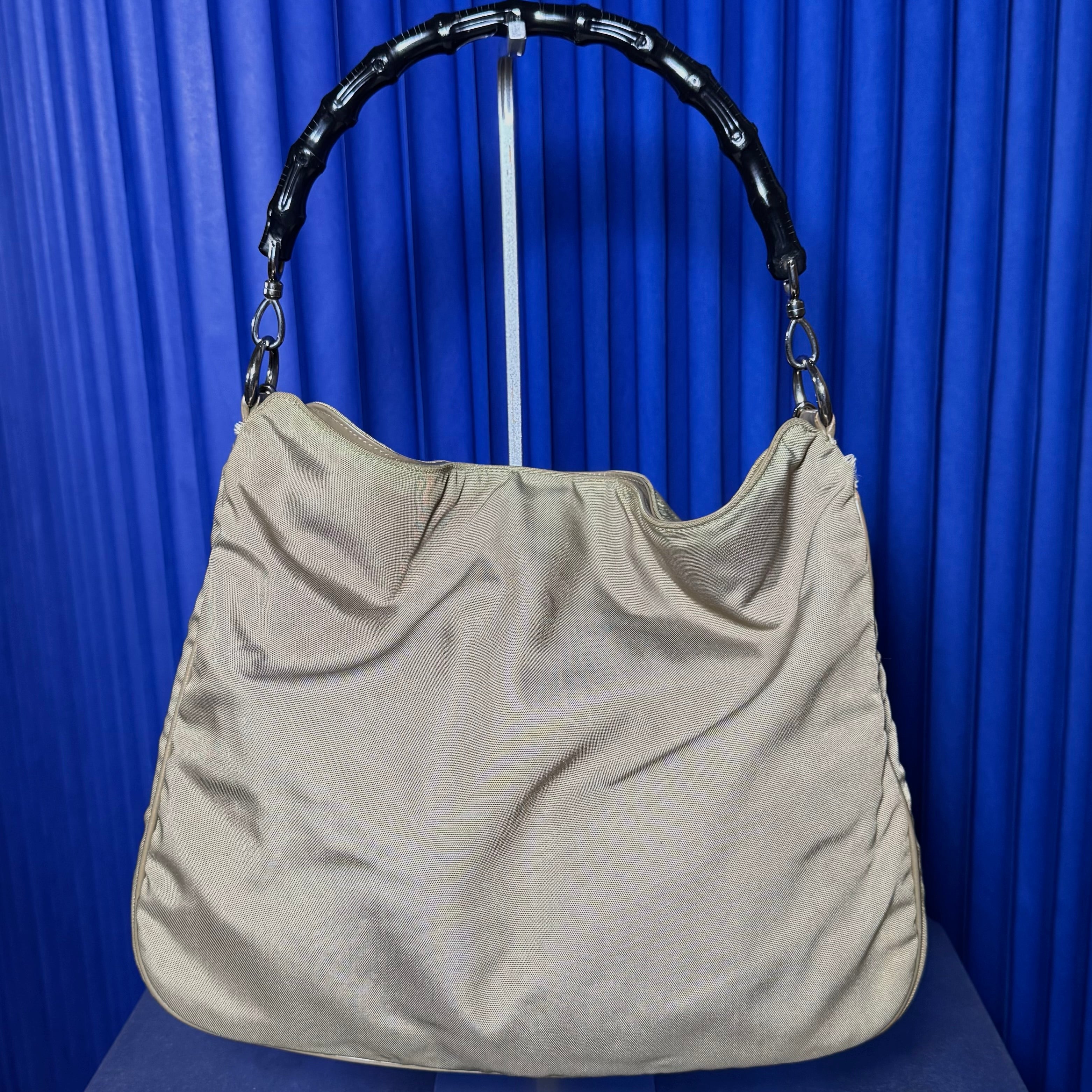 GUCCI NYLON BAMBOO HOBO BAG