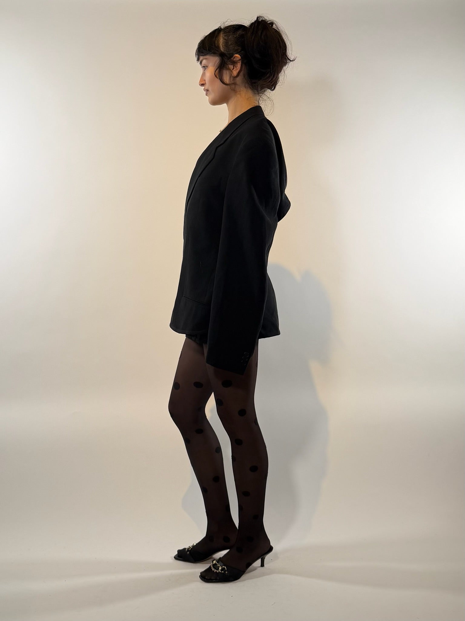 Giorgio Armani Reworked Open Back Black Blazer (I)