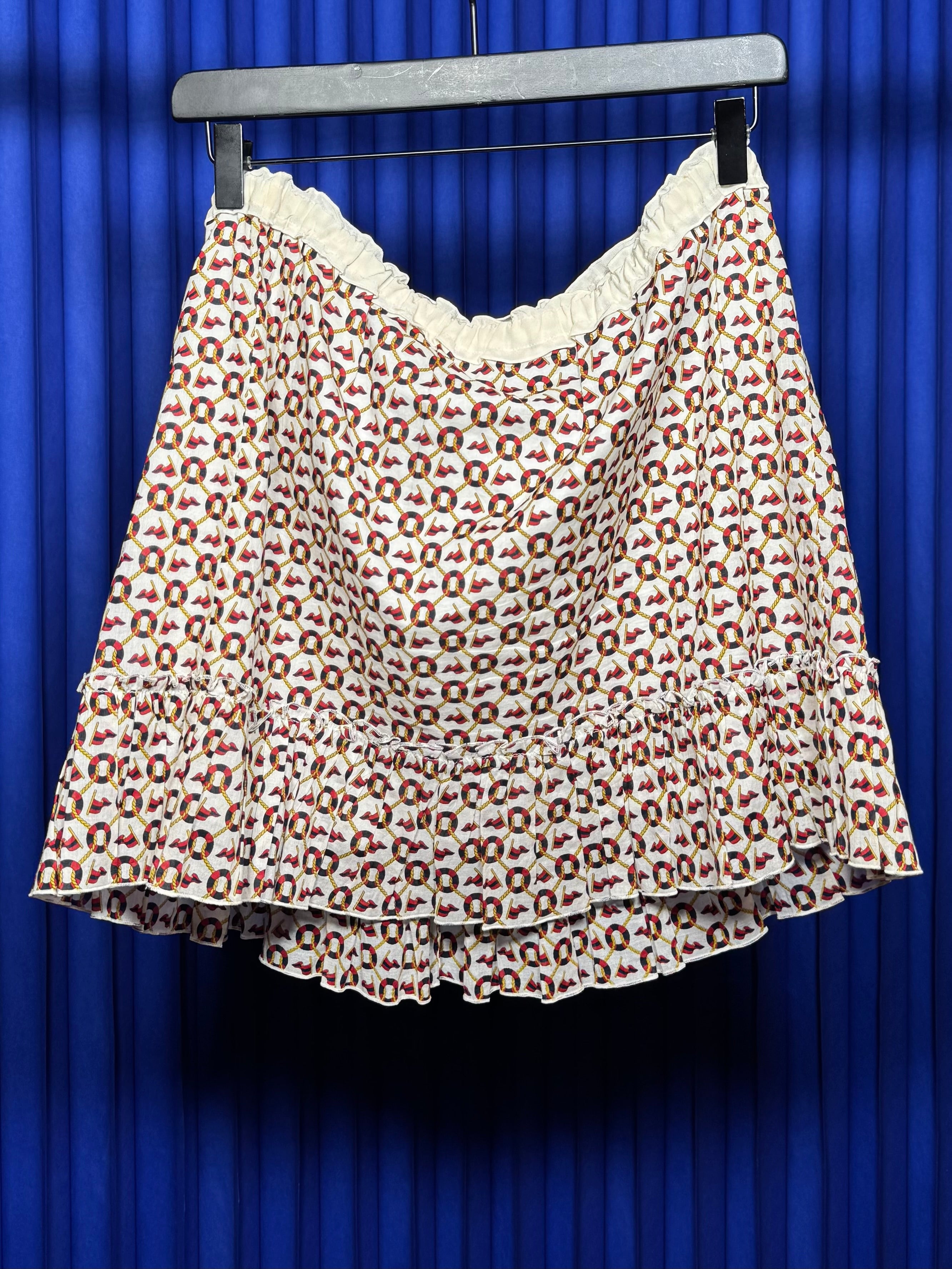 D&G NAUTICAL PRINT PLEATED MINI SKIRT
