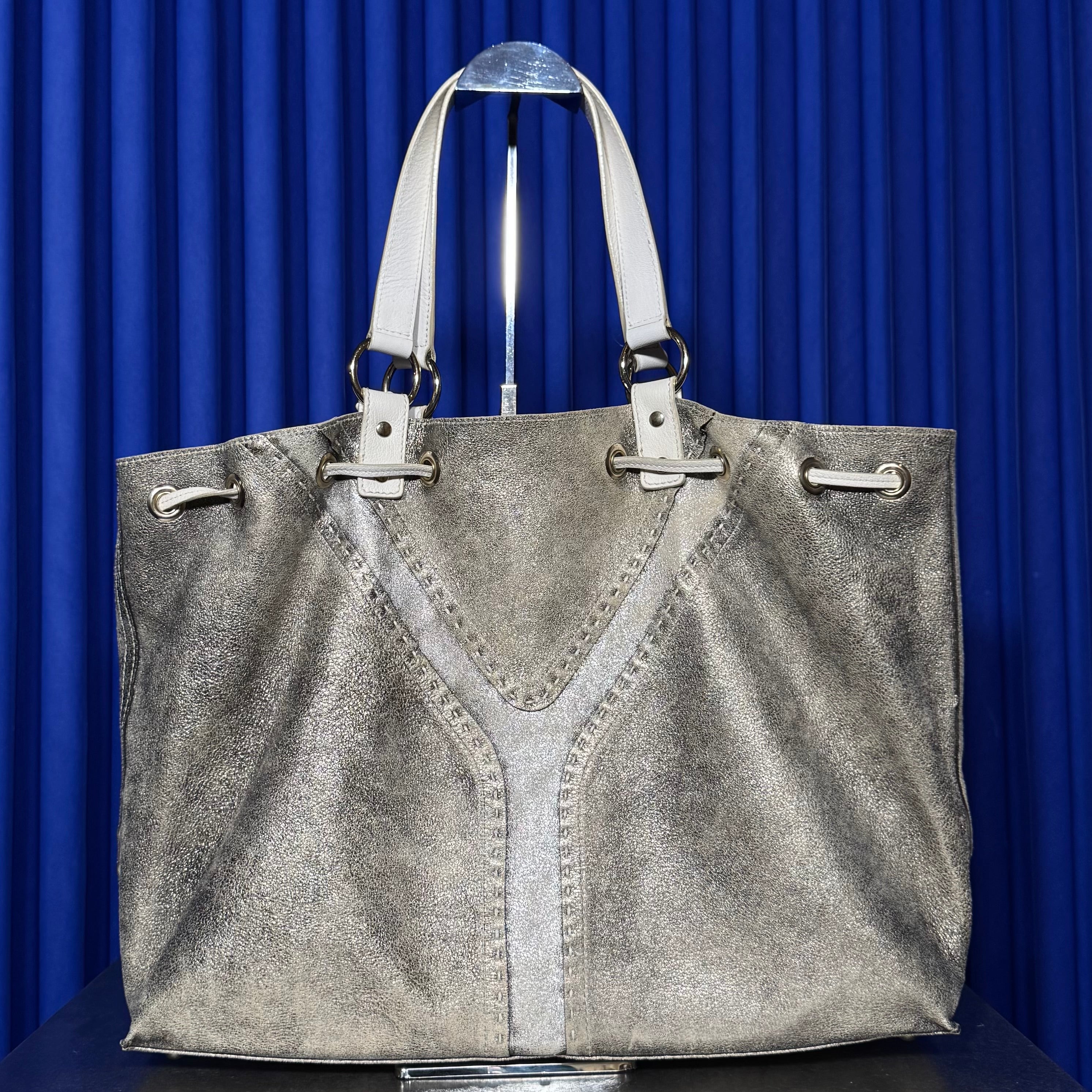 YSL RIVE GAUCHE SAC Y REVERSIBLE LEATHER TOTE