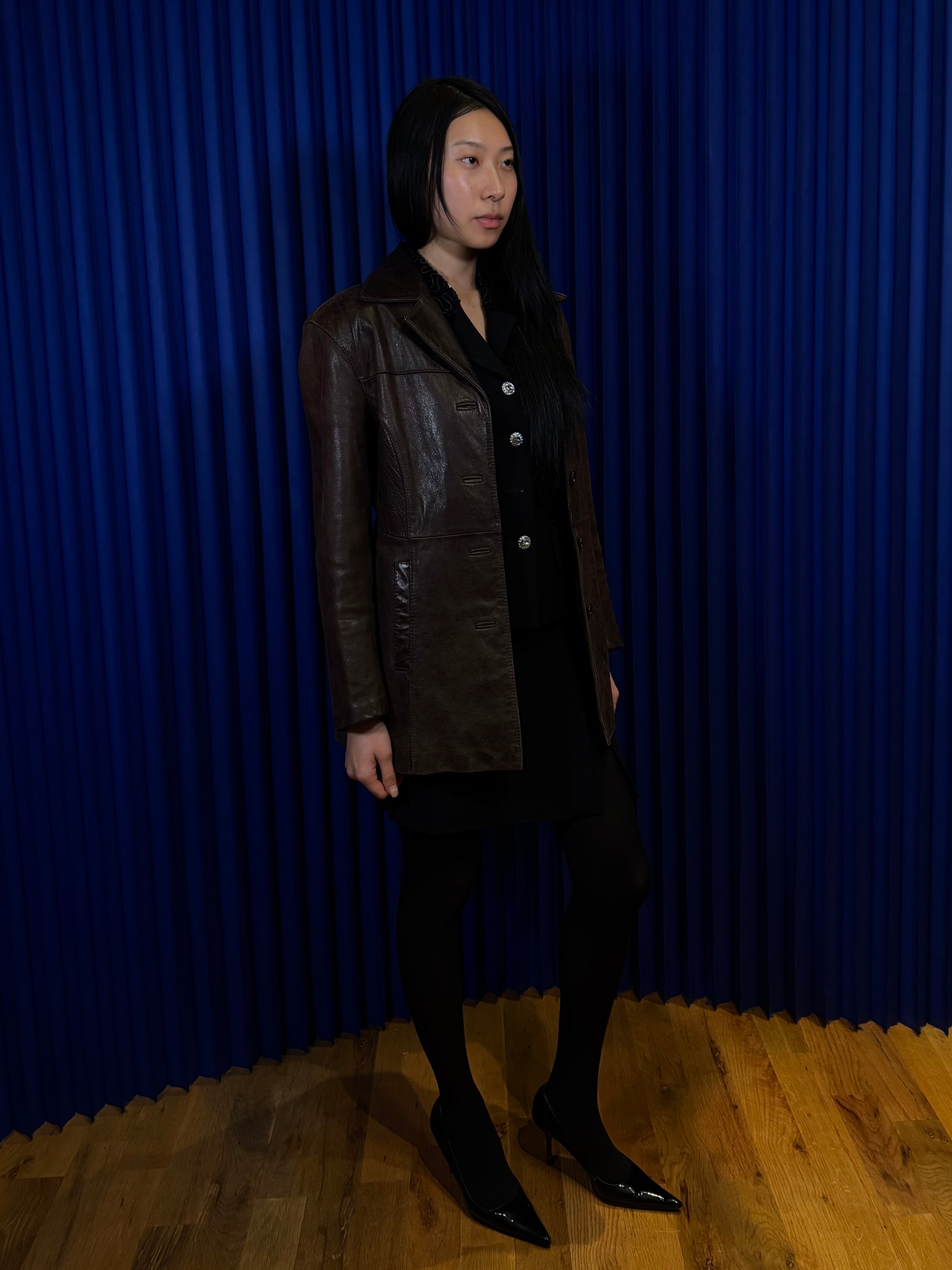 Girlfrienz Brown Leather Jacket