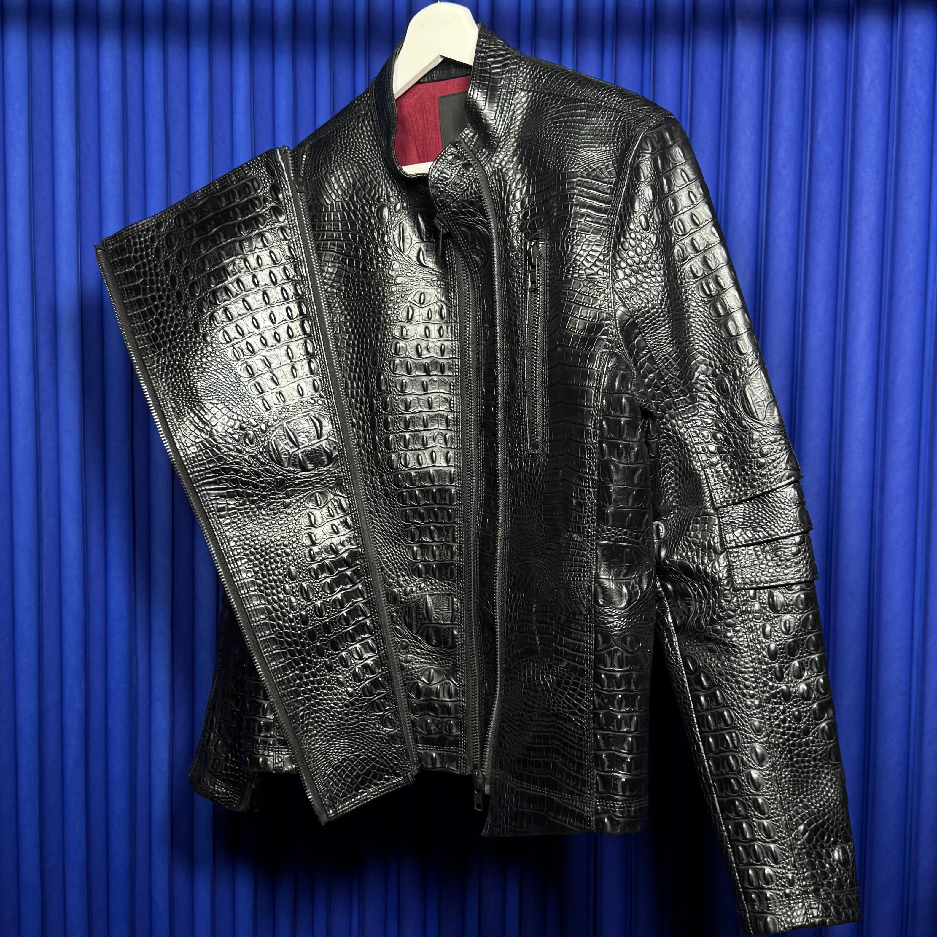 Michelle Uberreste Embossed Leather Jacket