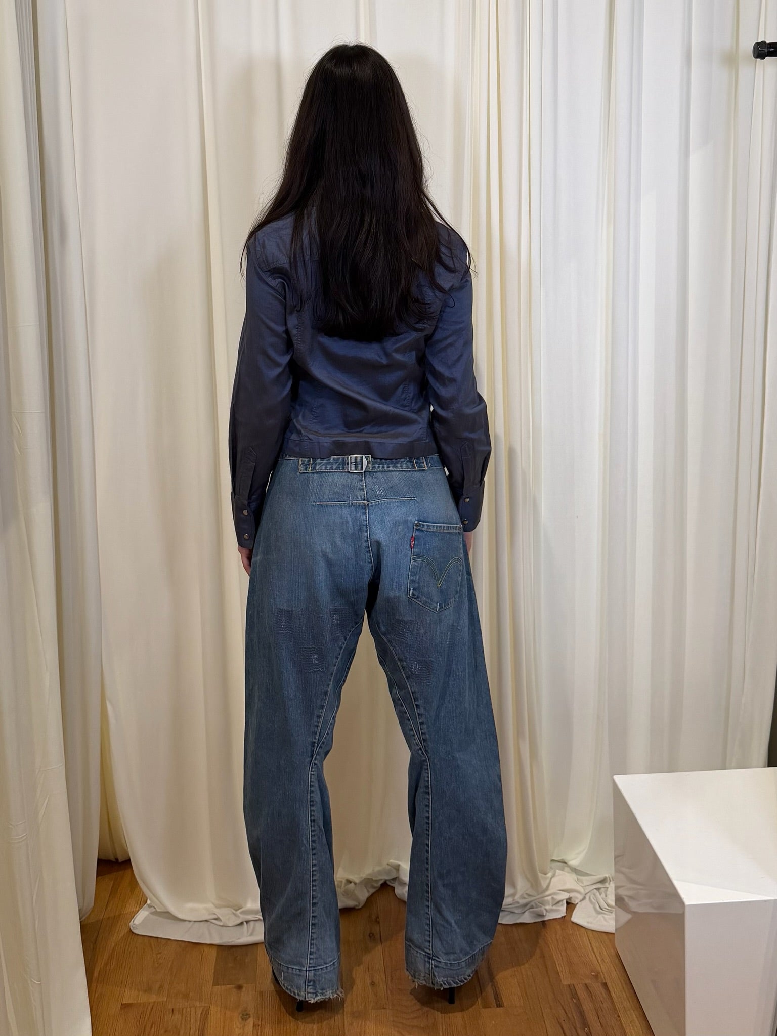 Vintage Gucci Silk Cropped Button Up