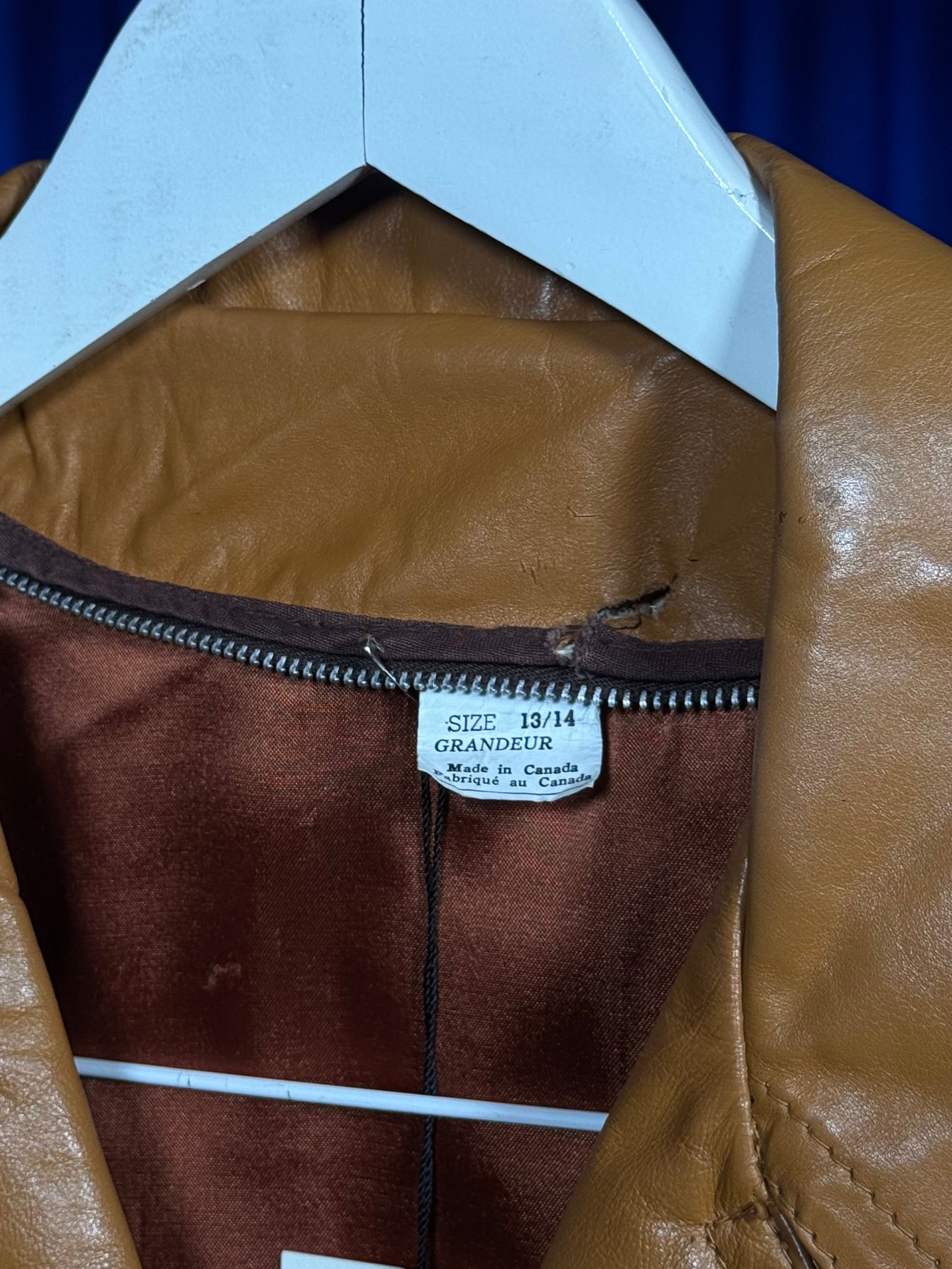 CAMEL LEATHER JACKET