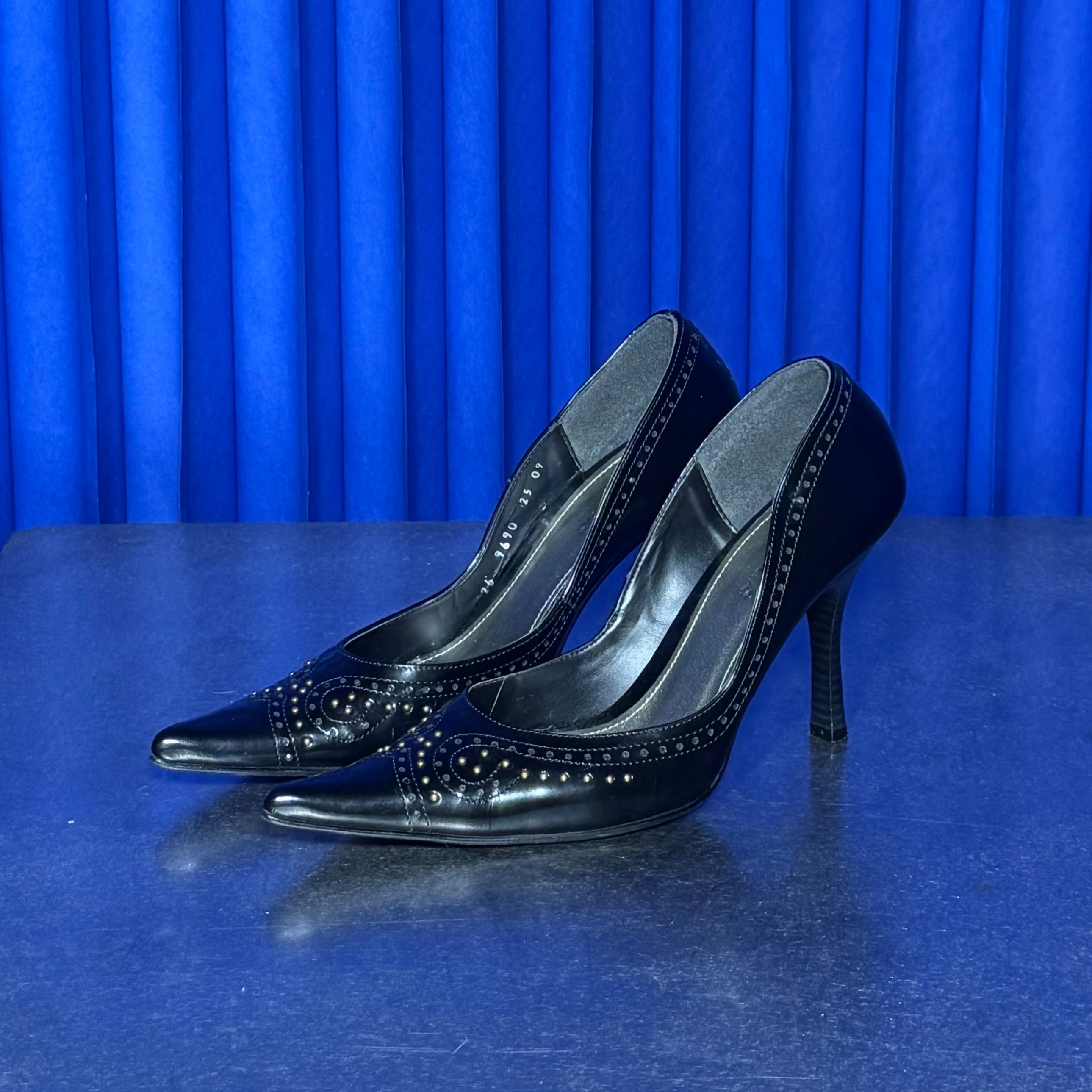 Andrea Black Studded Heels