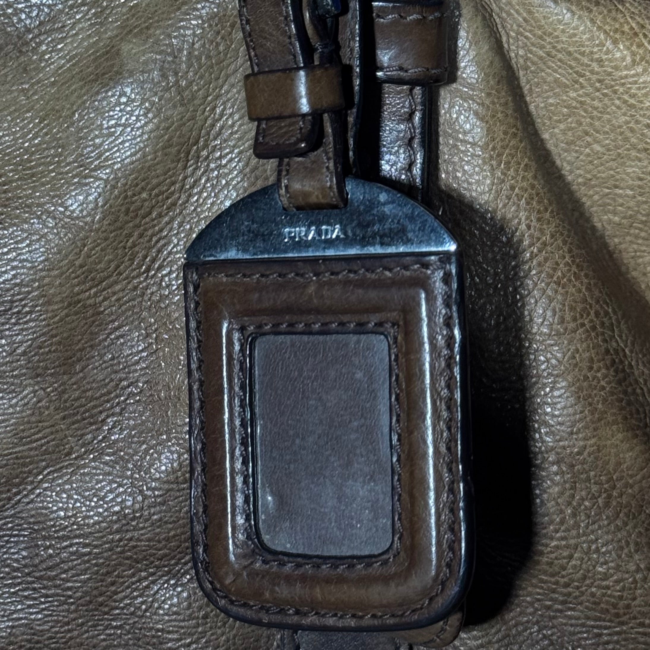 PRADA OMBRE GLACE CALF BUCKLE TOTE