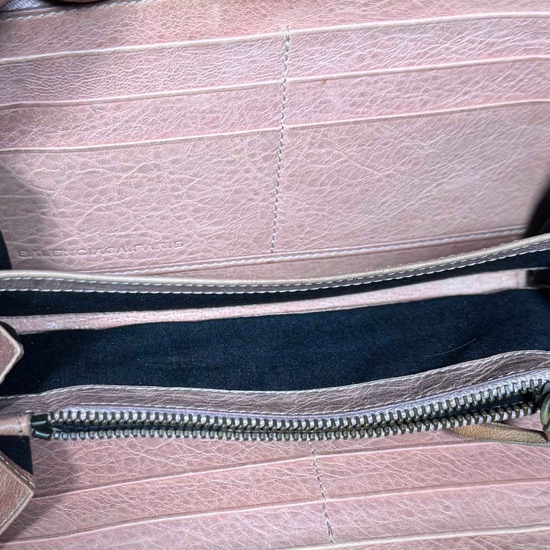 BALENCIAGA AGNEAU ROSE GOLD LONG WALLET