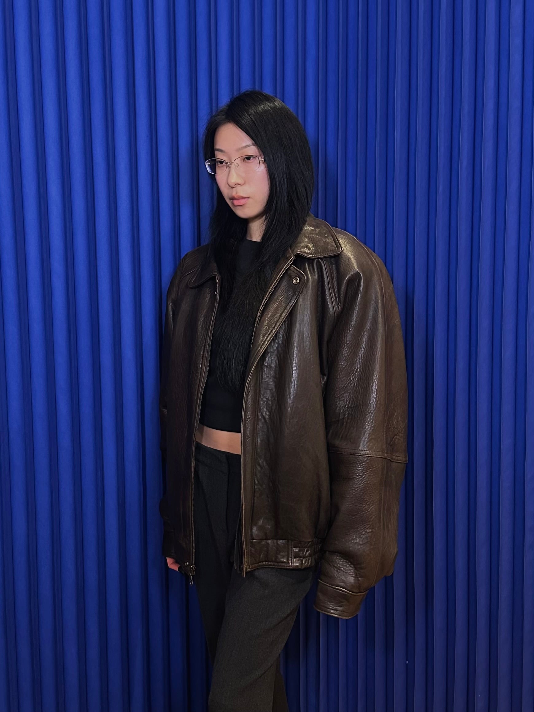 Euro Mond Brown Leather Bomber