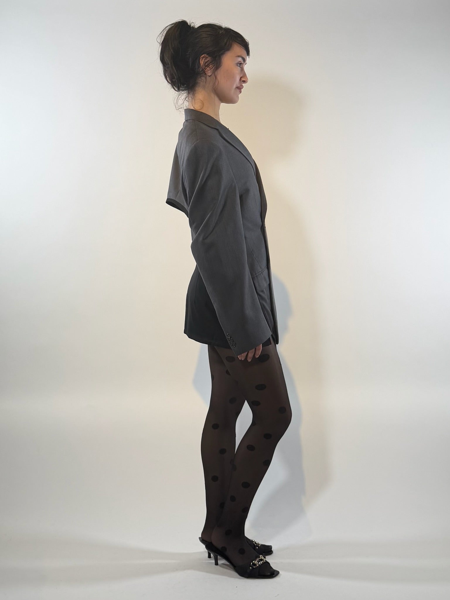 Burberry Reworked Open Back Wool Blazer (E)