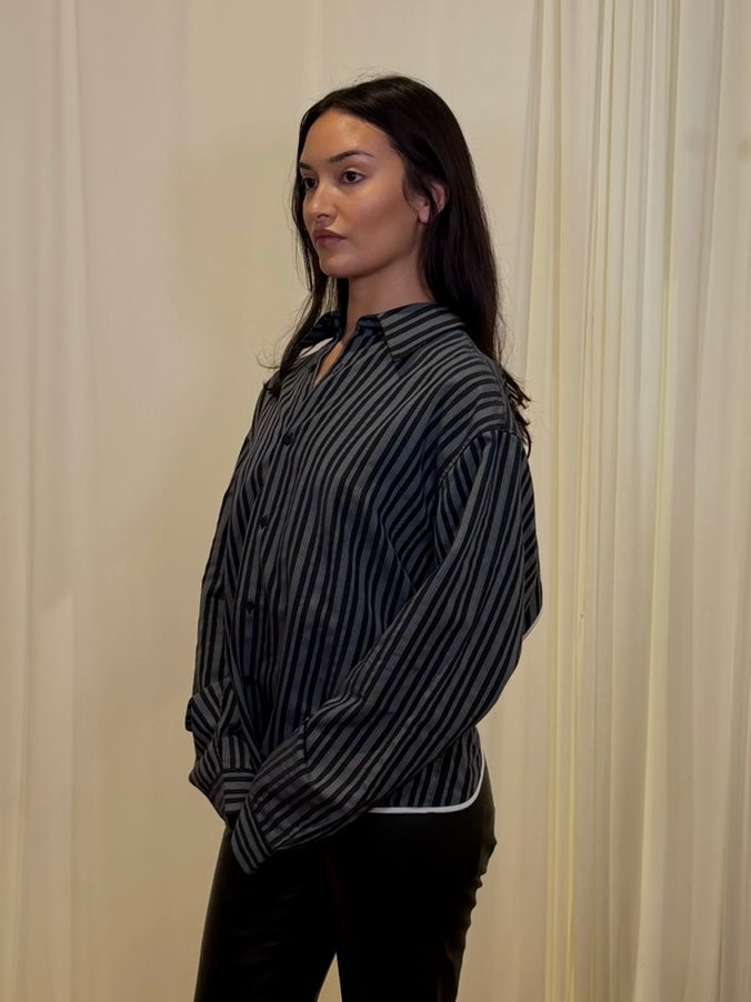 Frida Reworked Button Up ‘Striped B/G’