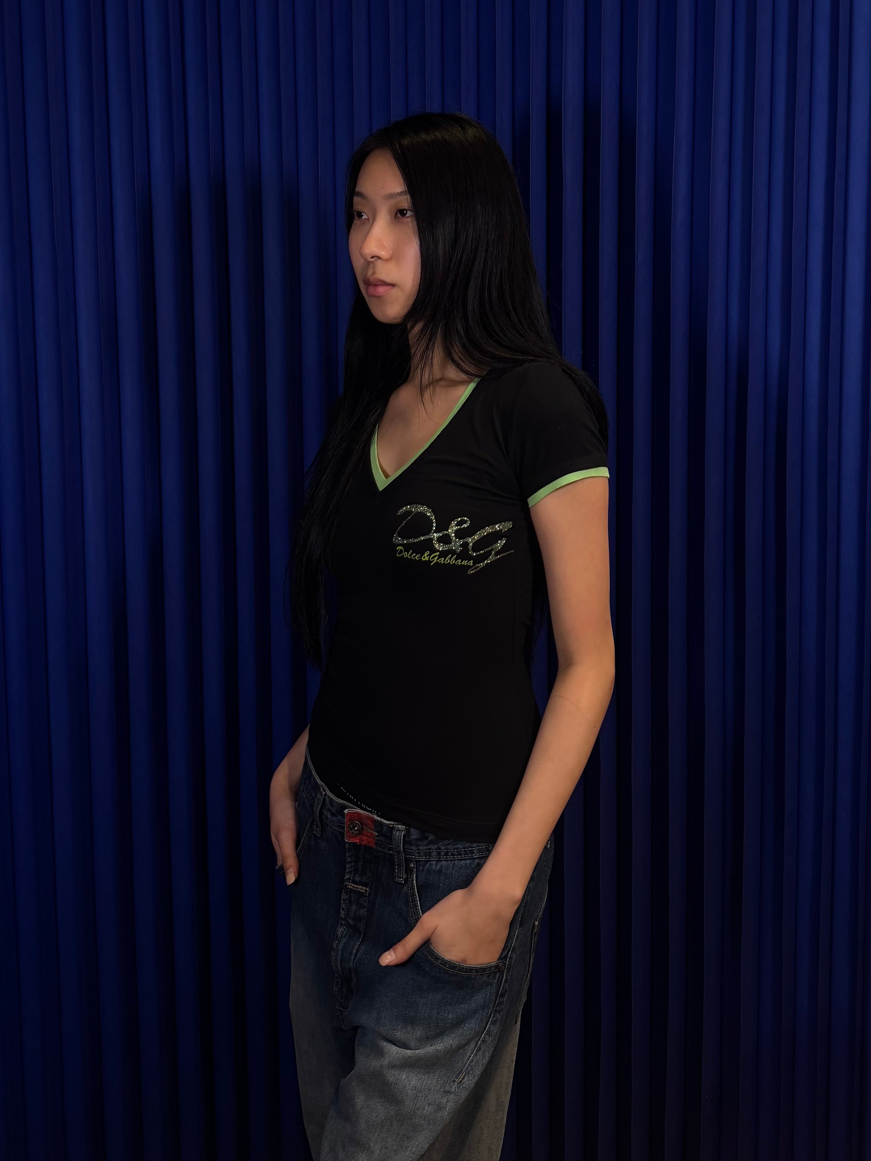 D&G Cotton V-Neck Top