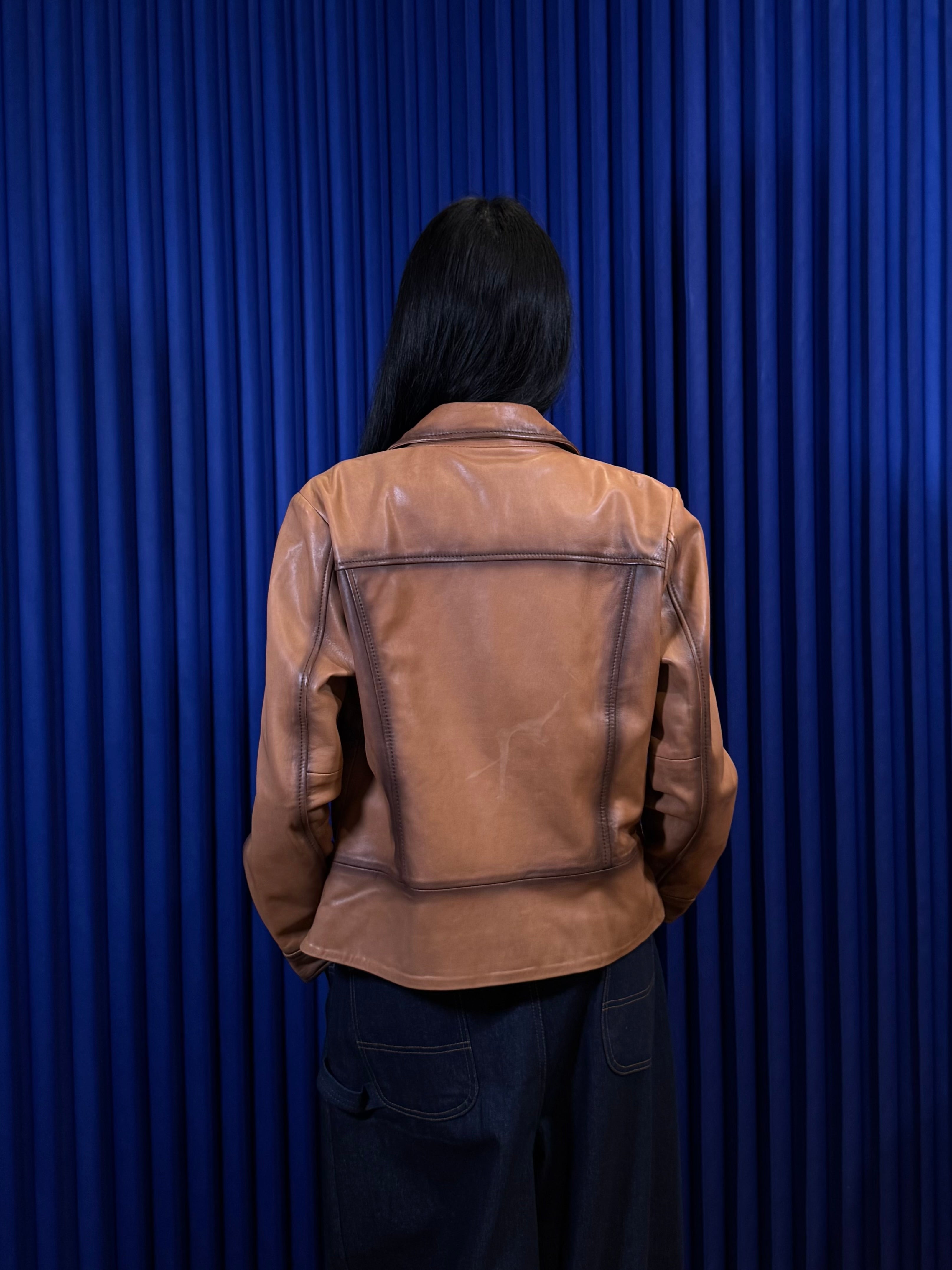 Reba Zip Up Leather Jacket