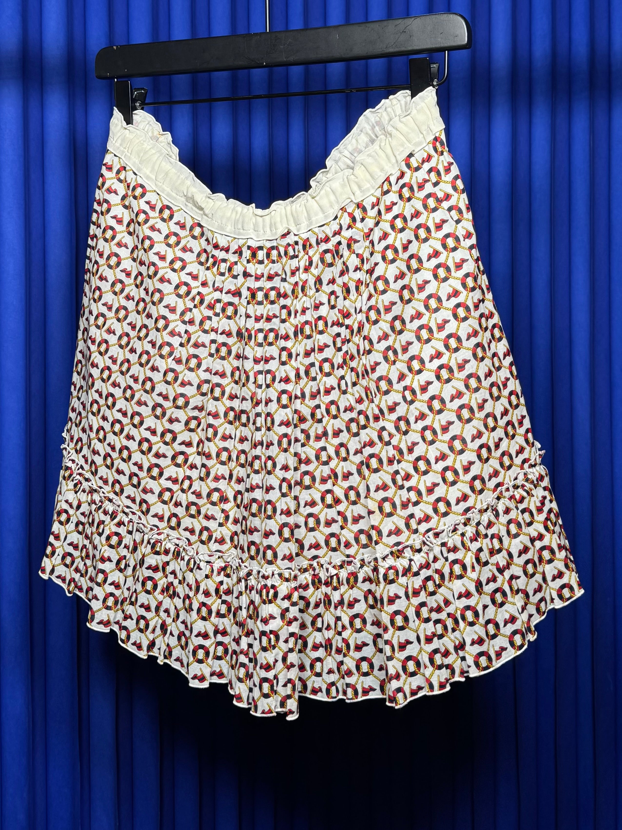 D&G NAUTICAL PRINT PLEATED MINI SKIRT