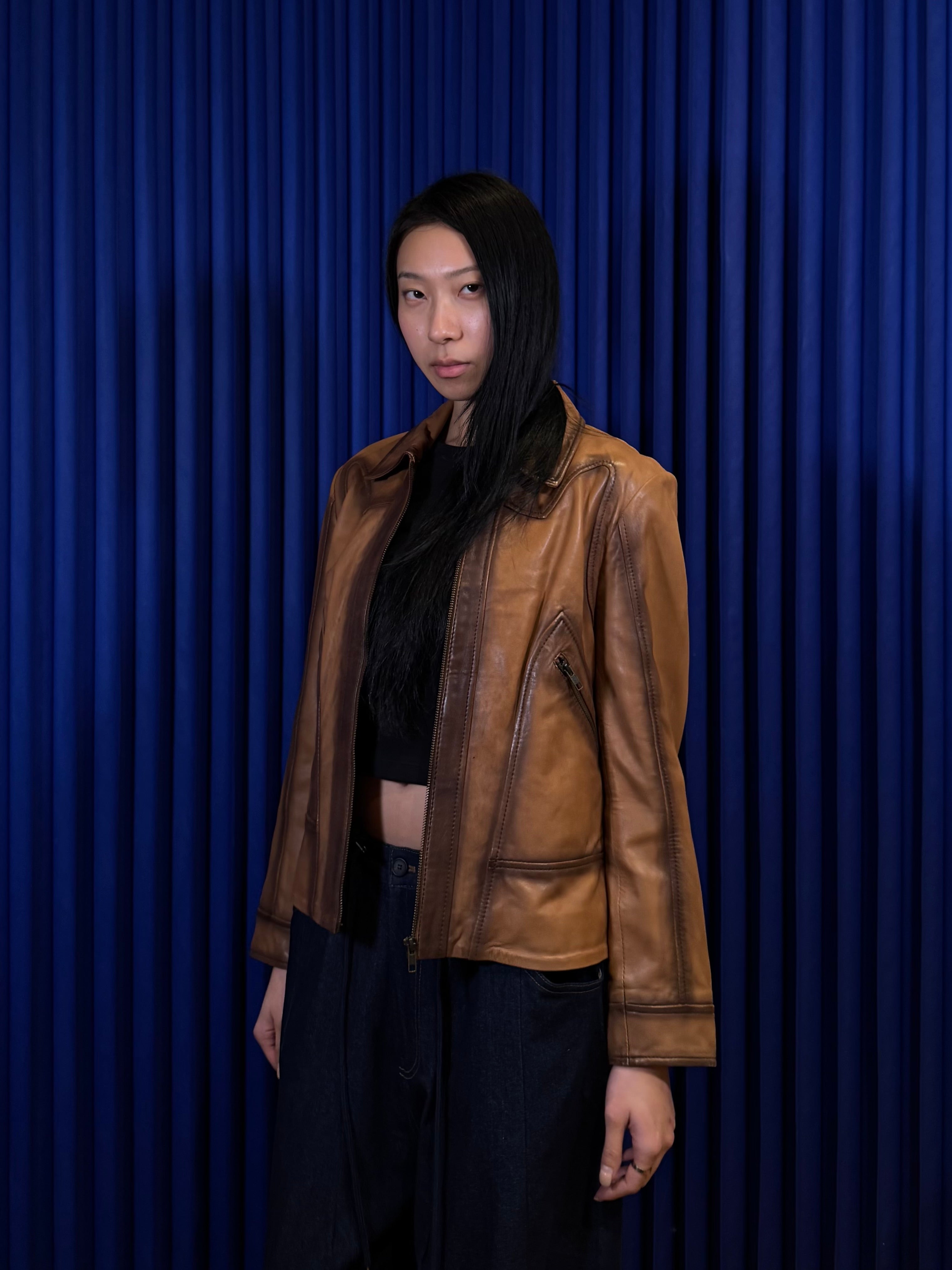 Reba Zip Up Leather Jacket