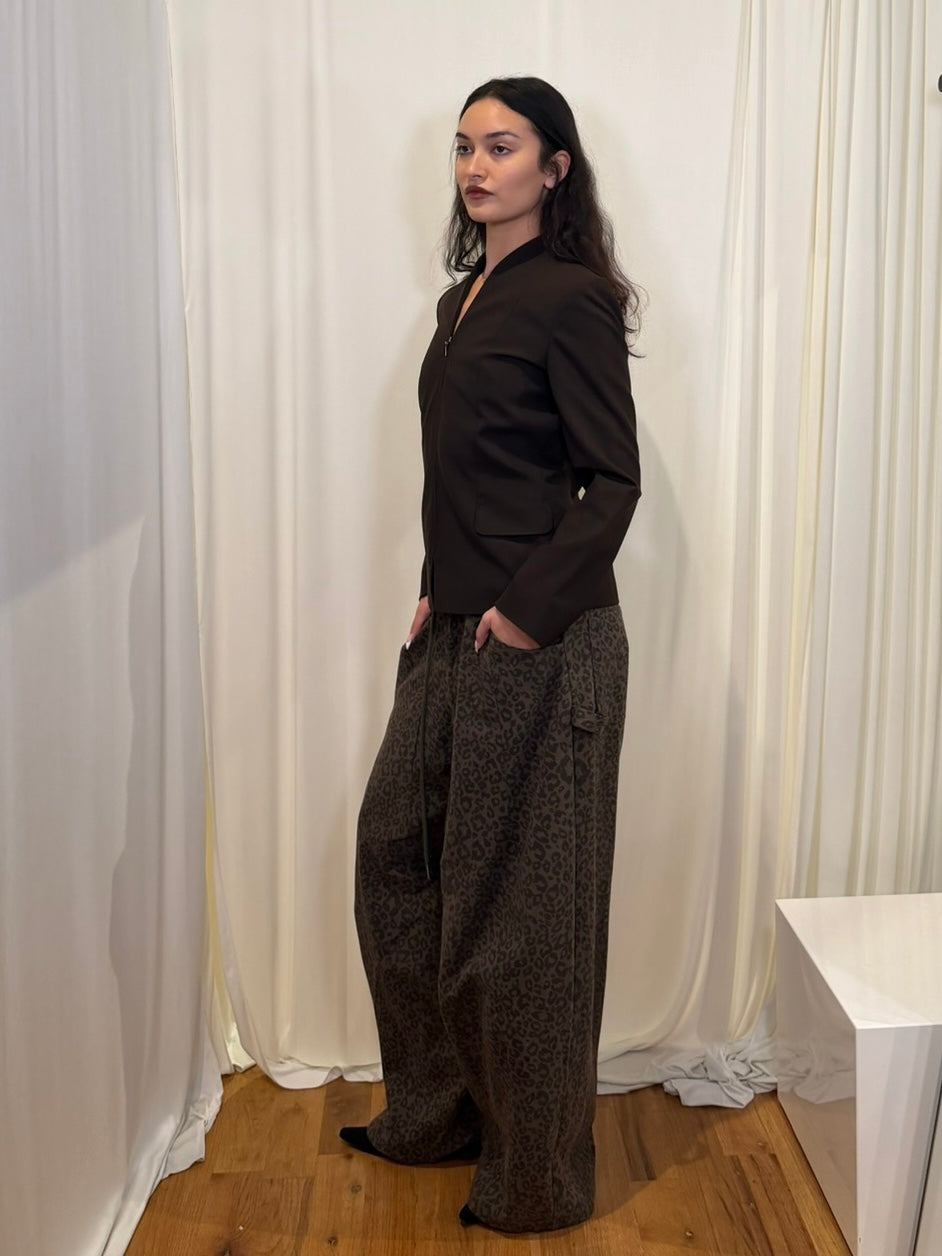 Free Market Roof Cheetah Print Wide Pants