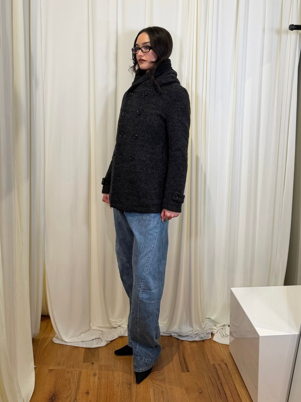 MORGAN HOMME WOOL HOODED JACKET