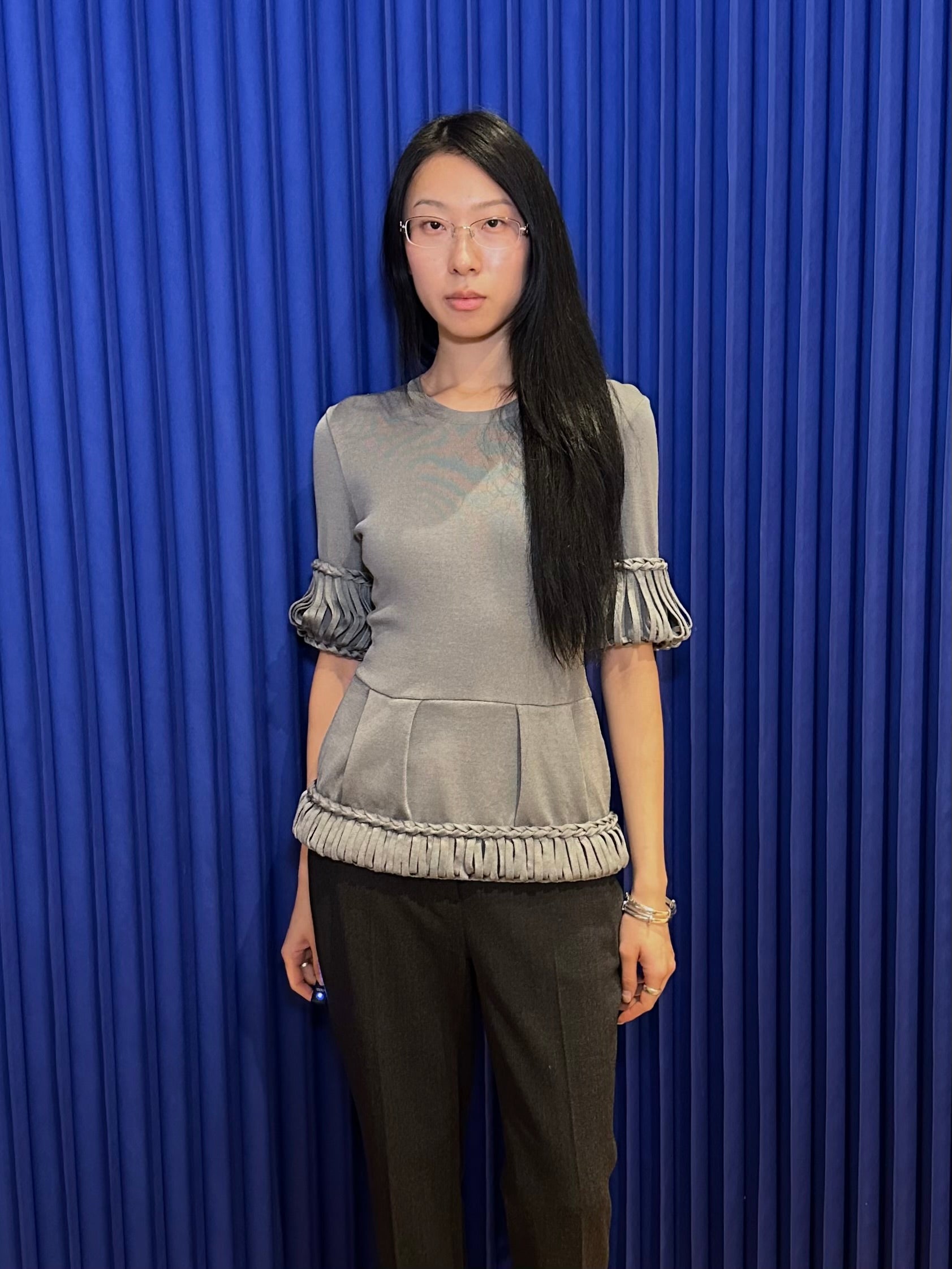 BURBERRY SHORT SLEEVE KNITTED TOP