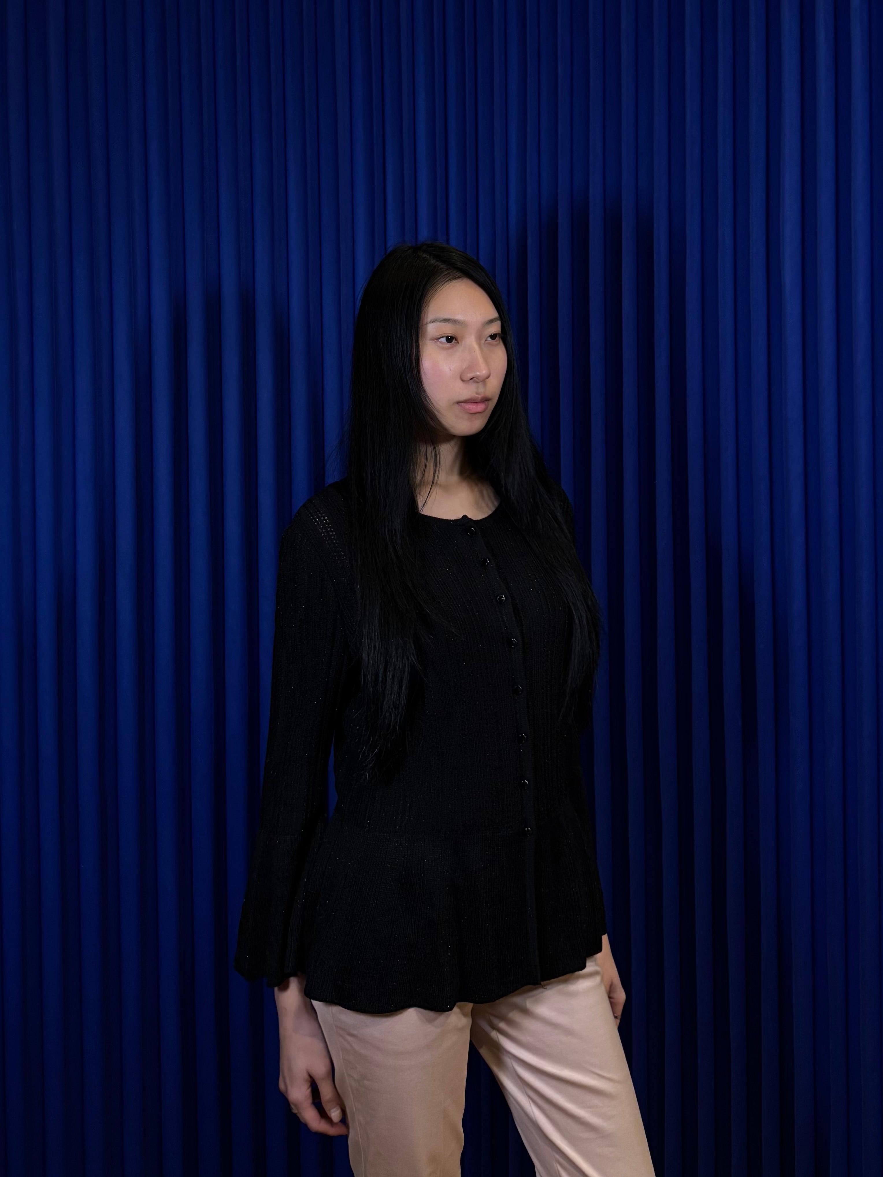 ST JOHN SCOOP NECK CARDIGAN