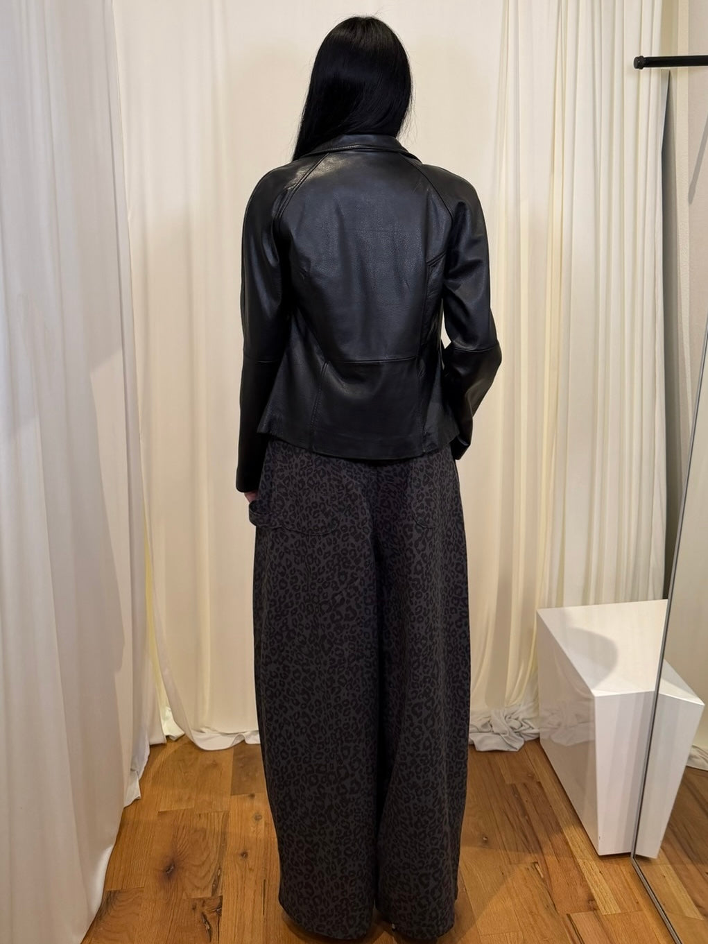 Free Market Roof Cheetah Print Wide Pants