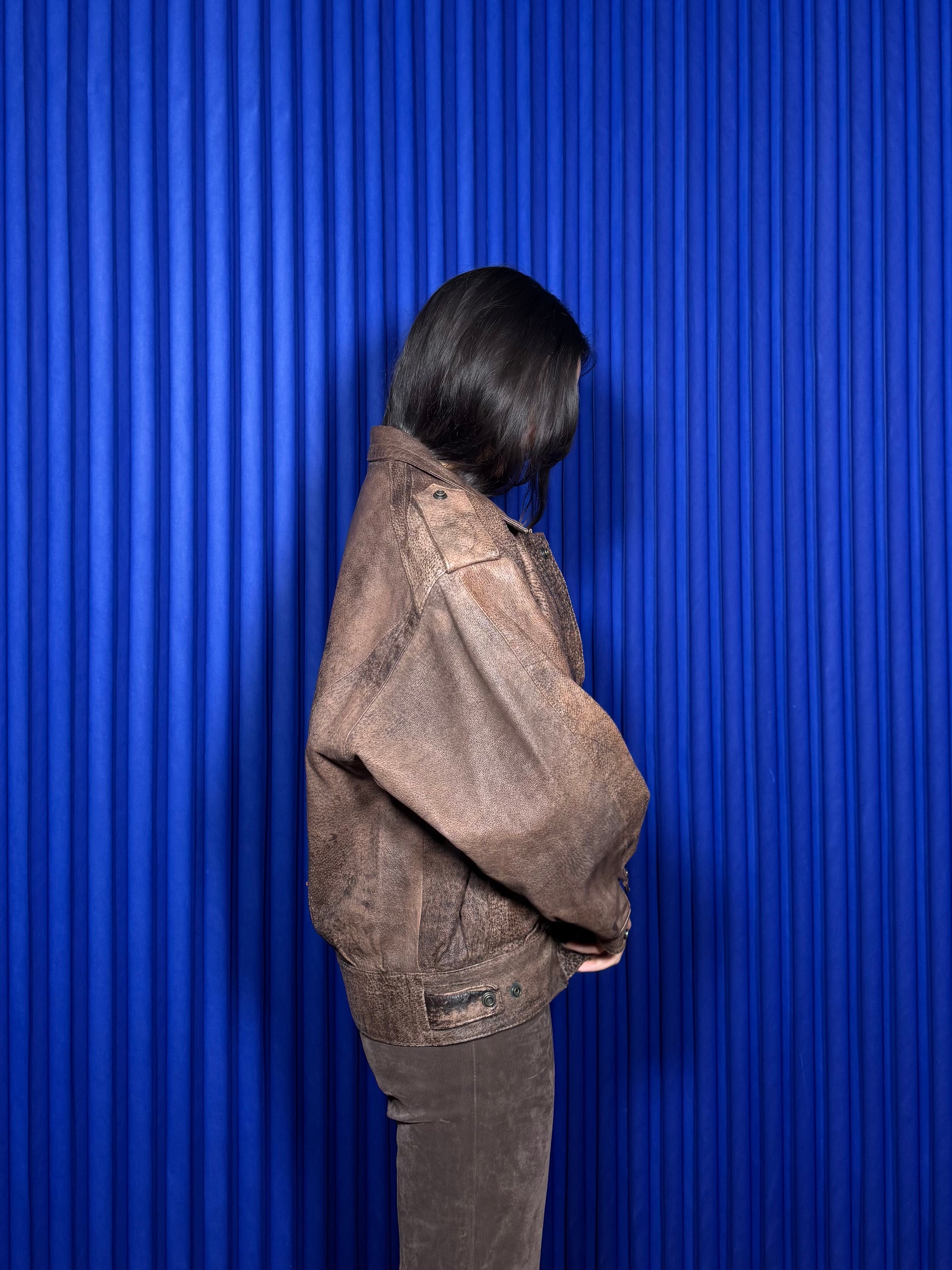 Adventure Bound Brown Leather Bomber