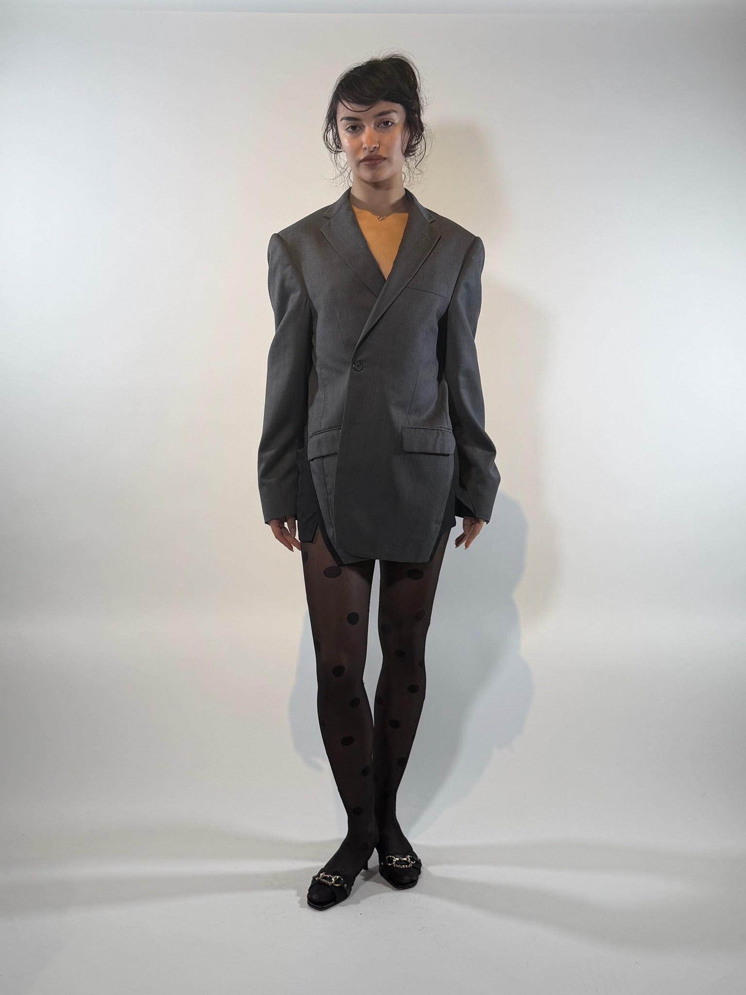 Burberry Reworked Open Back Wool Blazer (E)