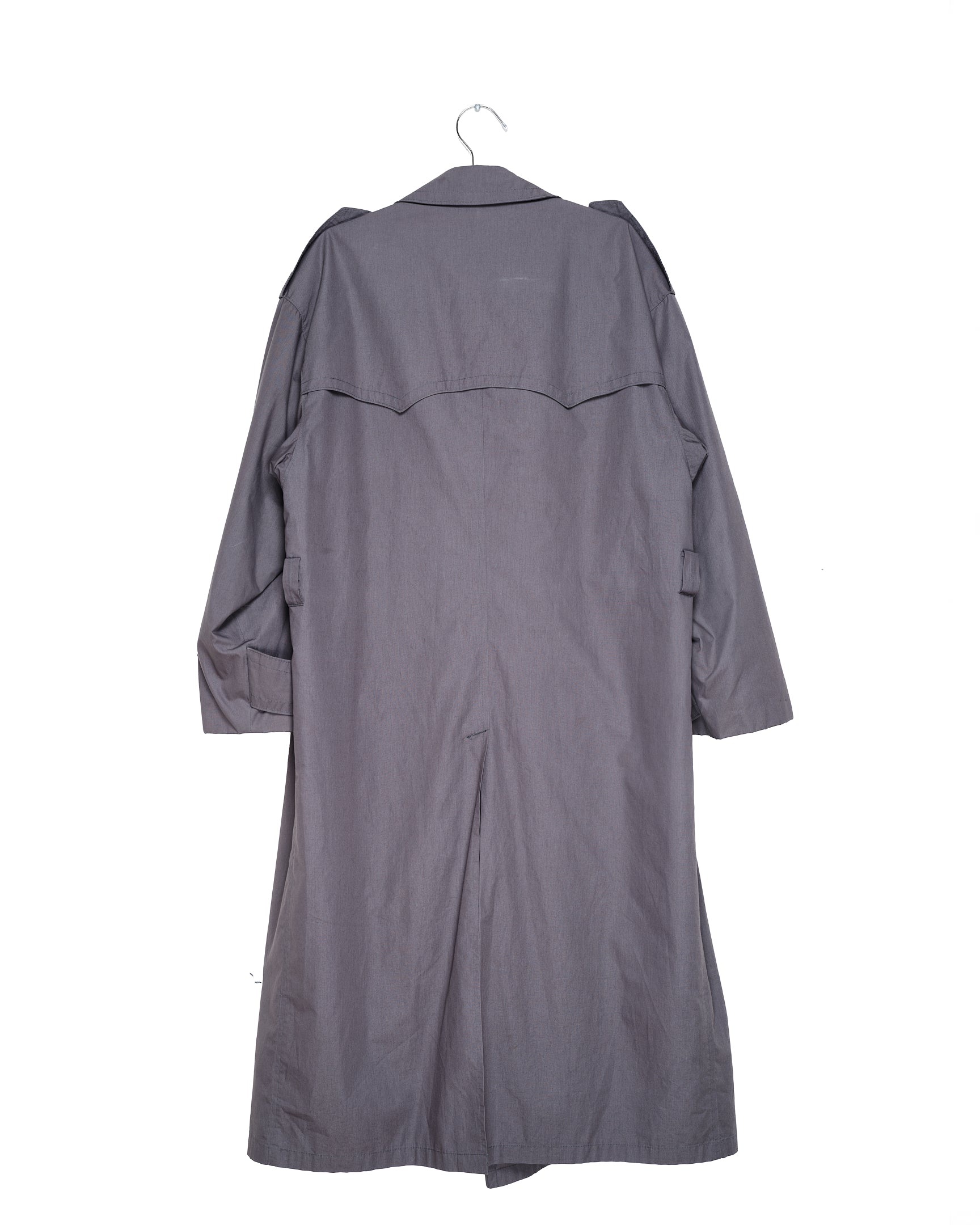 Slate Gray Belted Trench Coat
