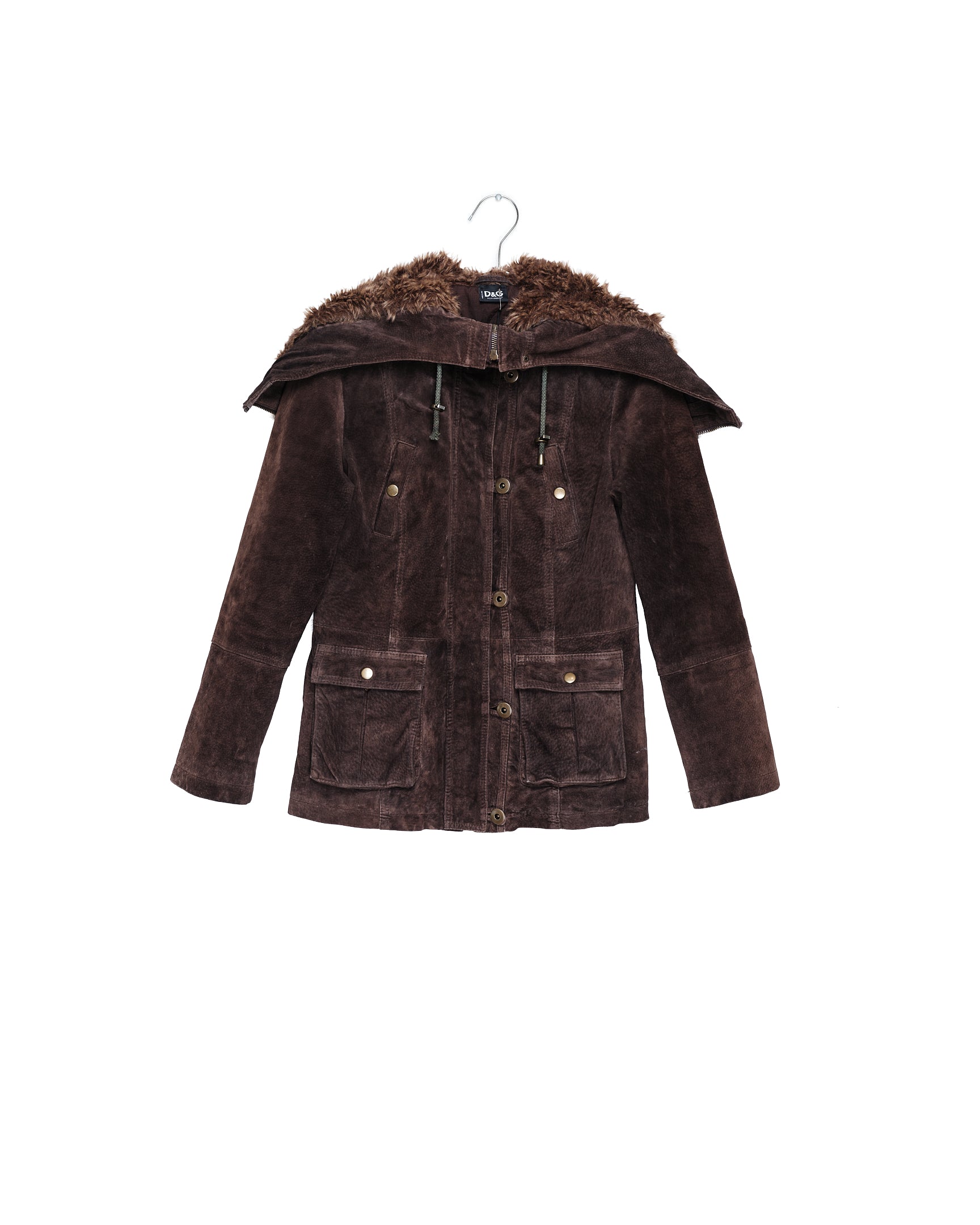 Leather Shearling Collar Jacket