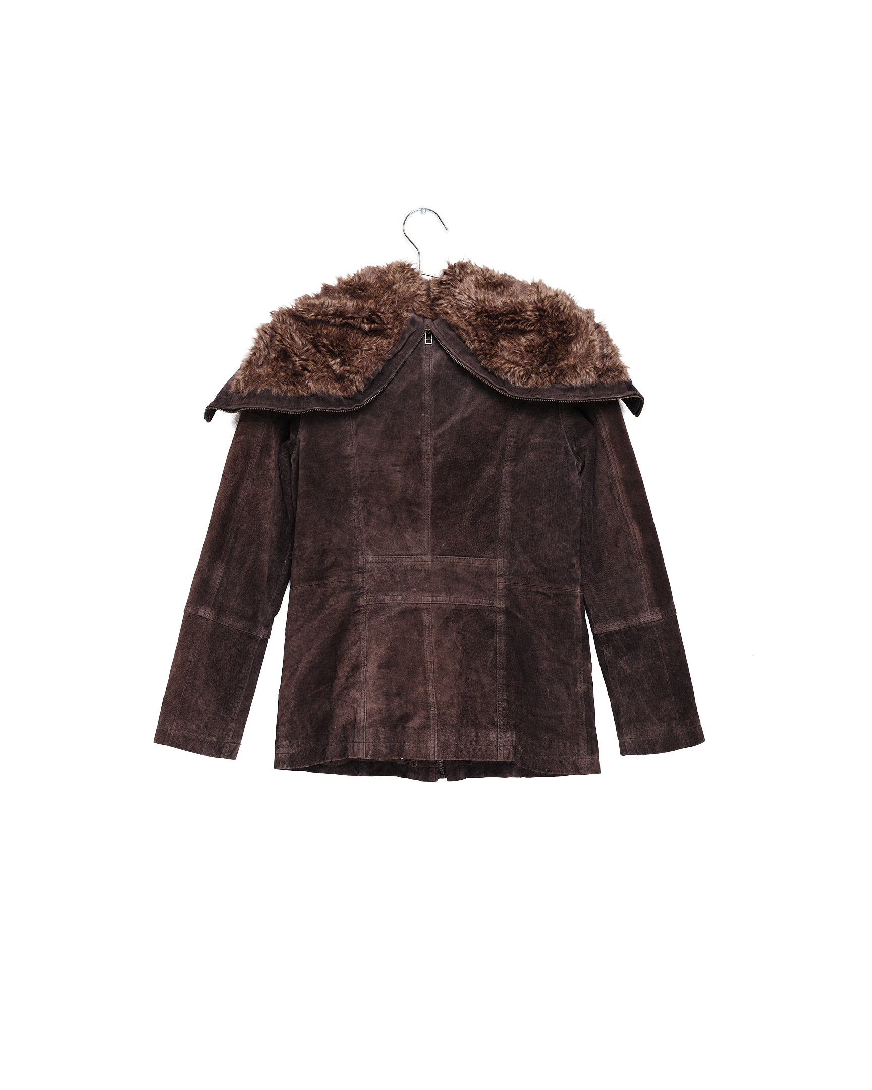 Leather Shearling Collar Jacket