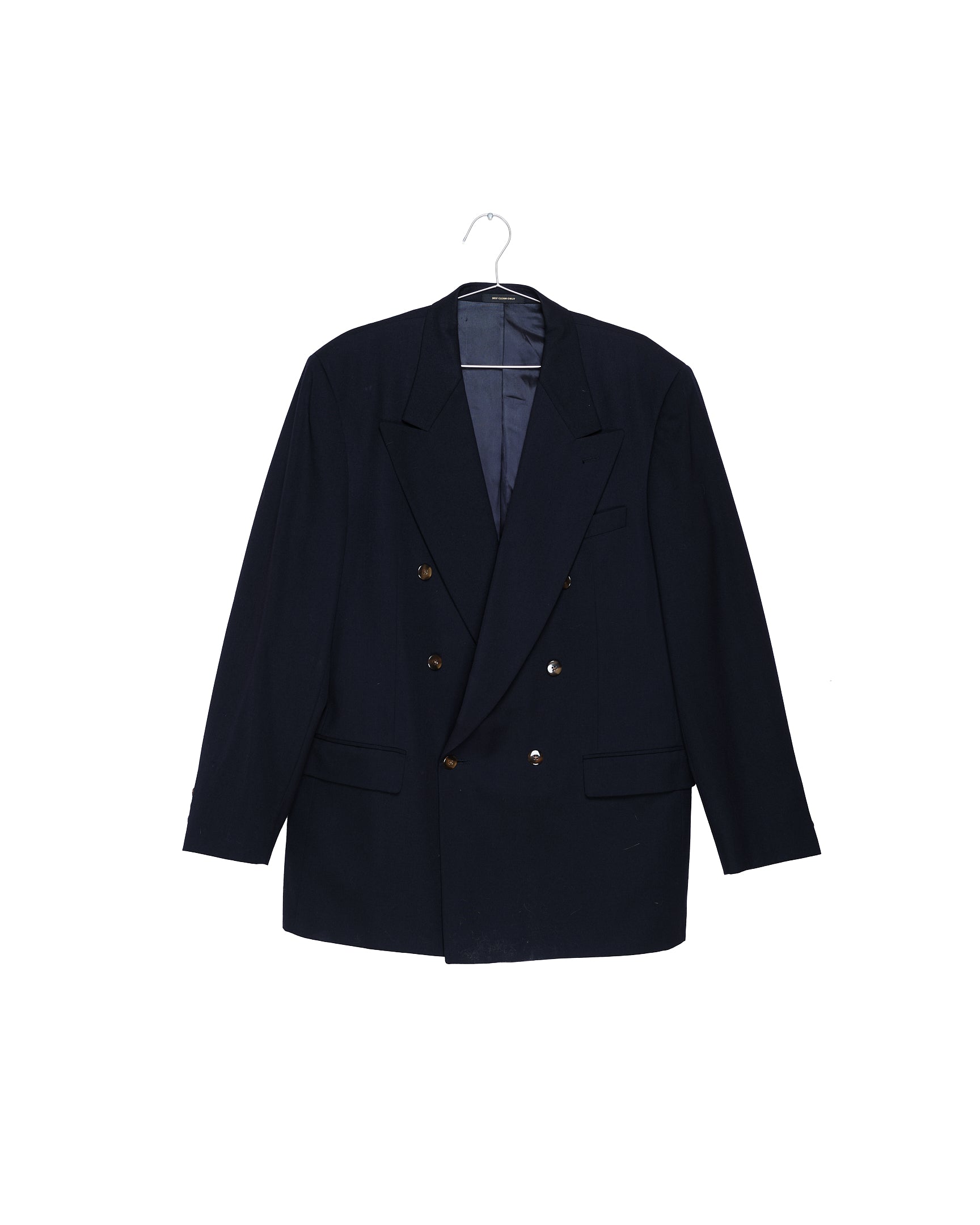 Midnight Navy Wool Double-Breasted Blazer