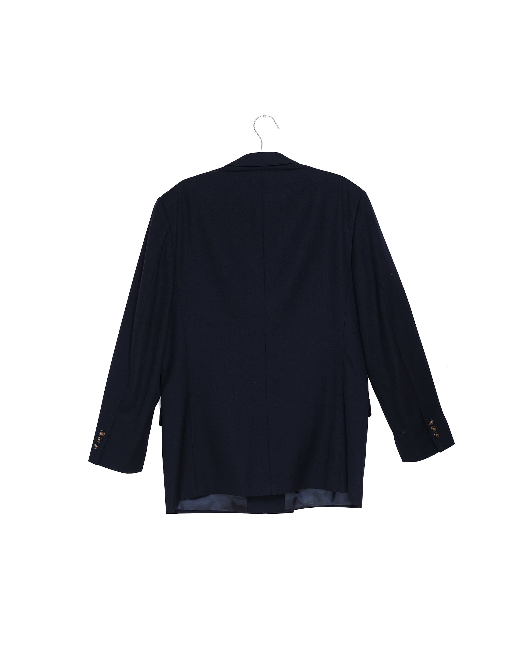 Midnight Navy Wool Double-Breasted Blazer