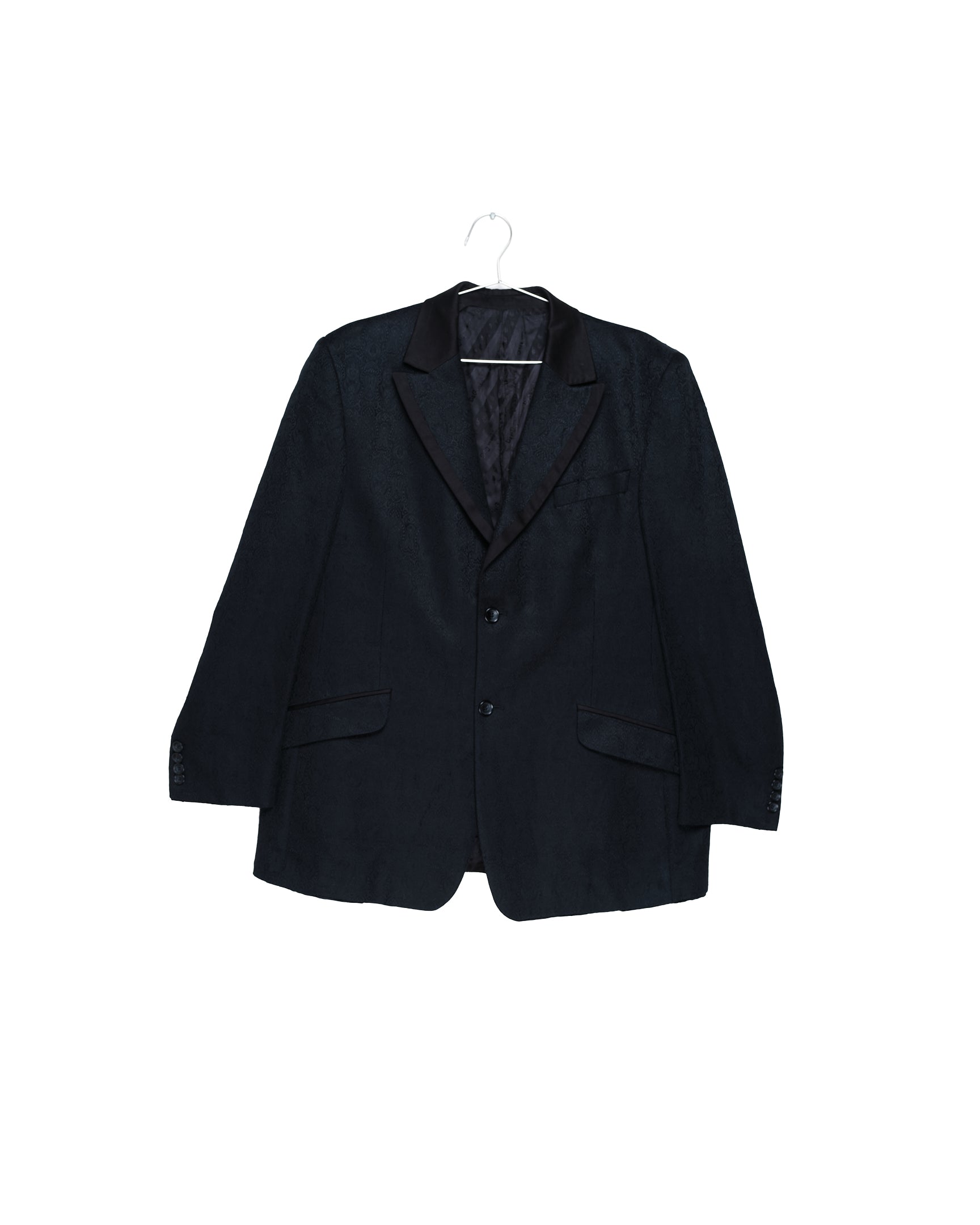 Sicilian-Inspired Black Jacquard Blazer