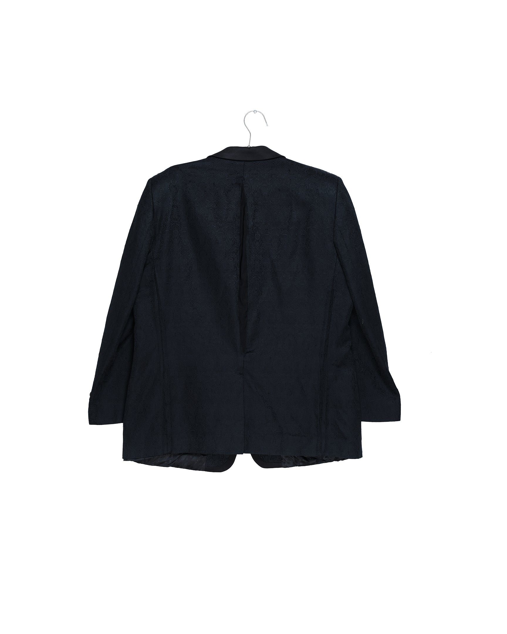 Sicilian-Inspired Black Jacquard Blazer