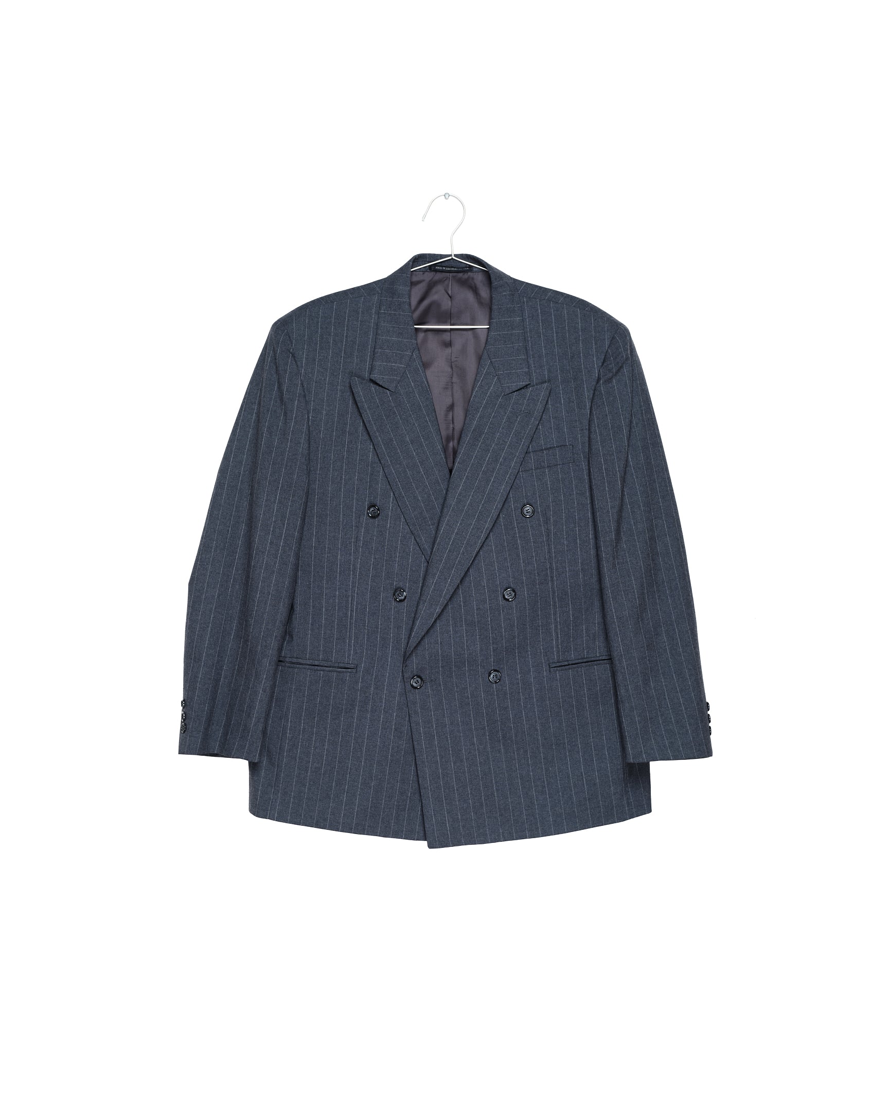 Navy Pinstripe Power Suit Jacket