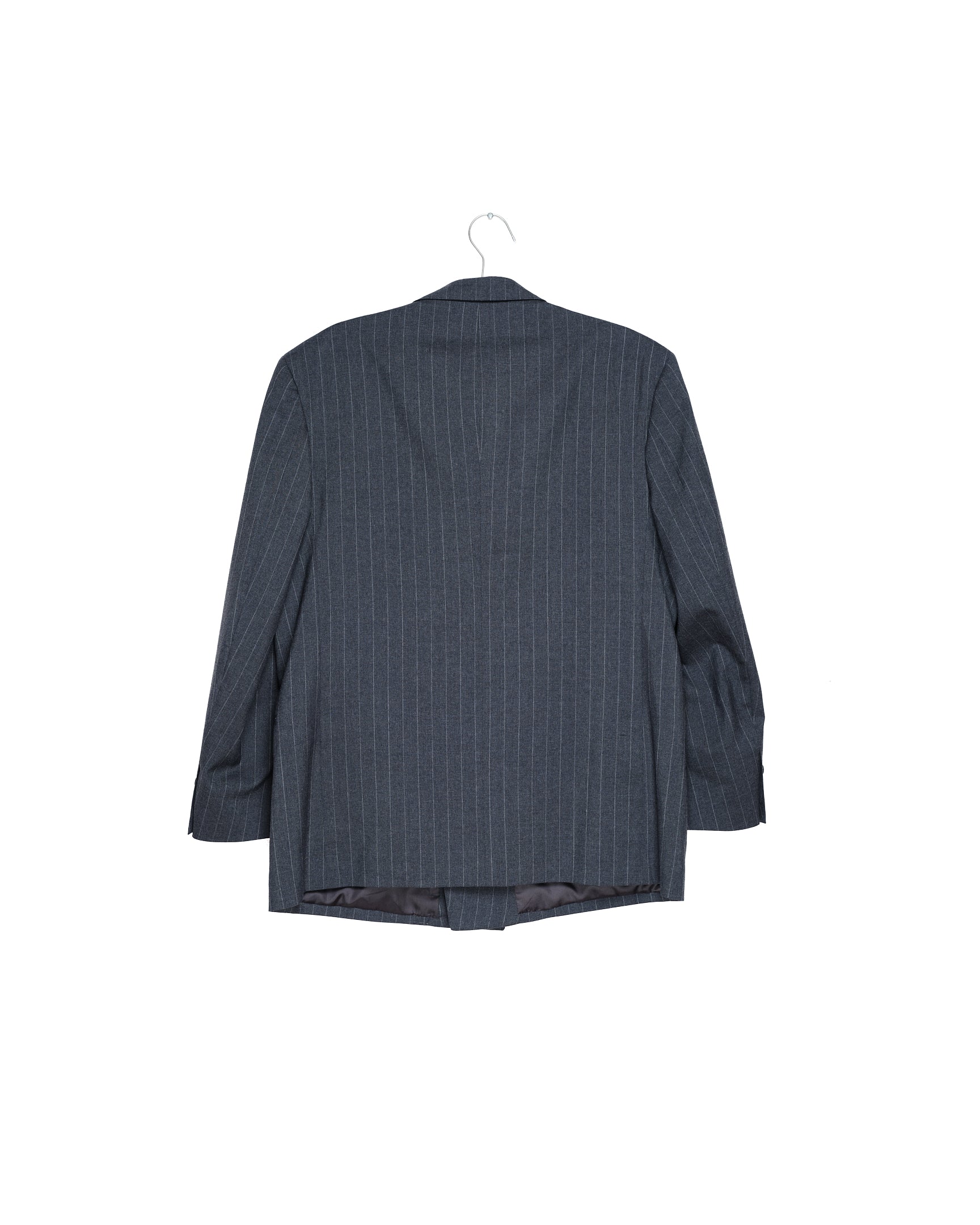 Navy Pinstripe Power Suit Jacket