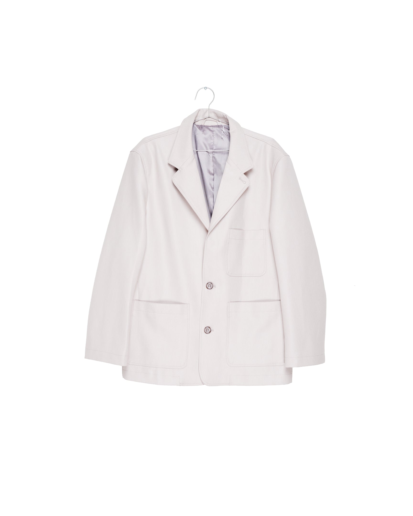 Écru Oversized Wool-Silk Blazer