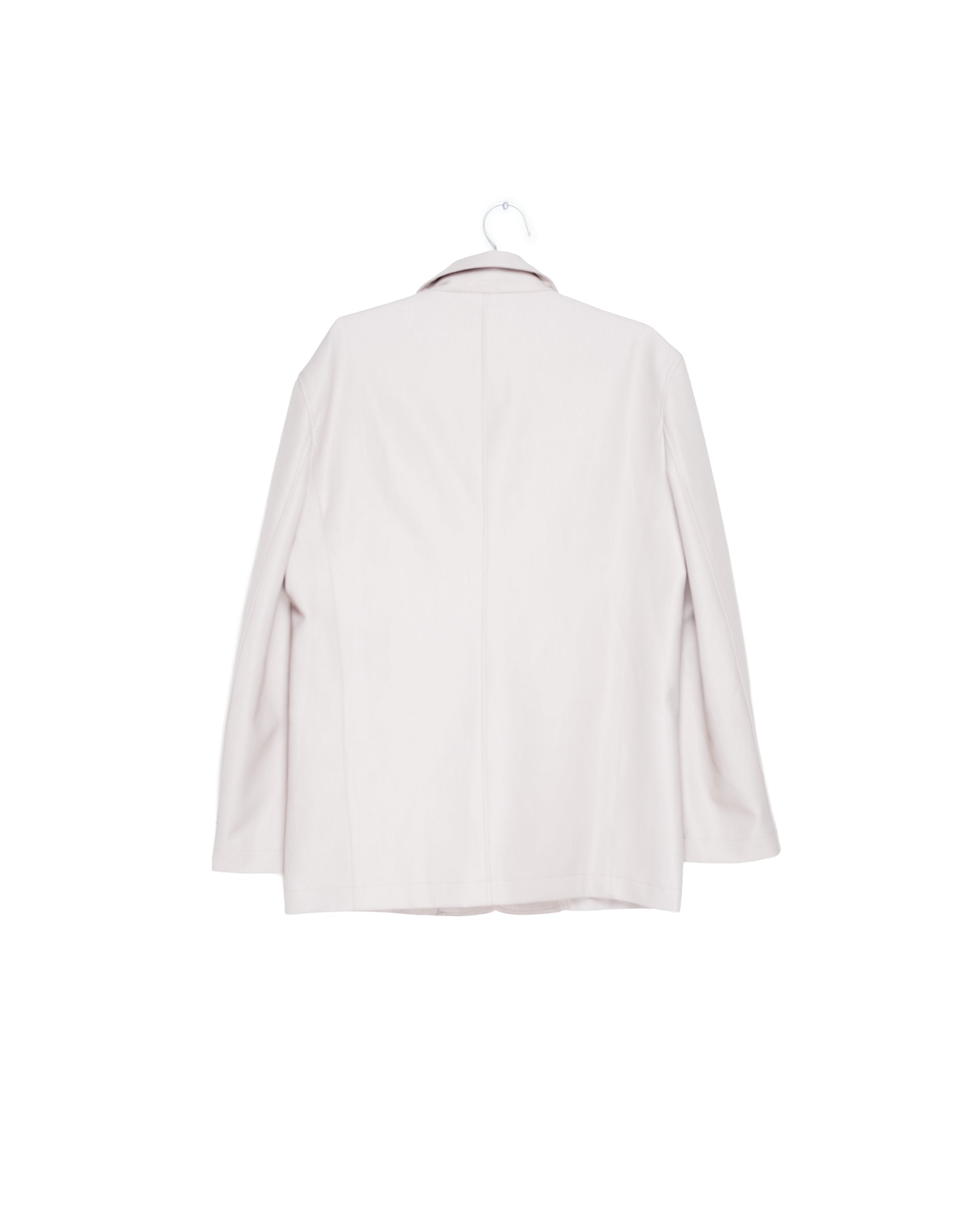 Écru Oversized Wool-Silk Blazer
