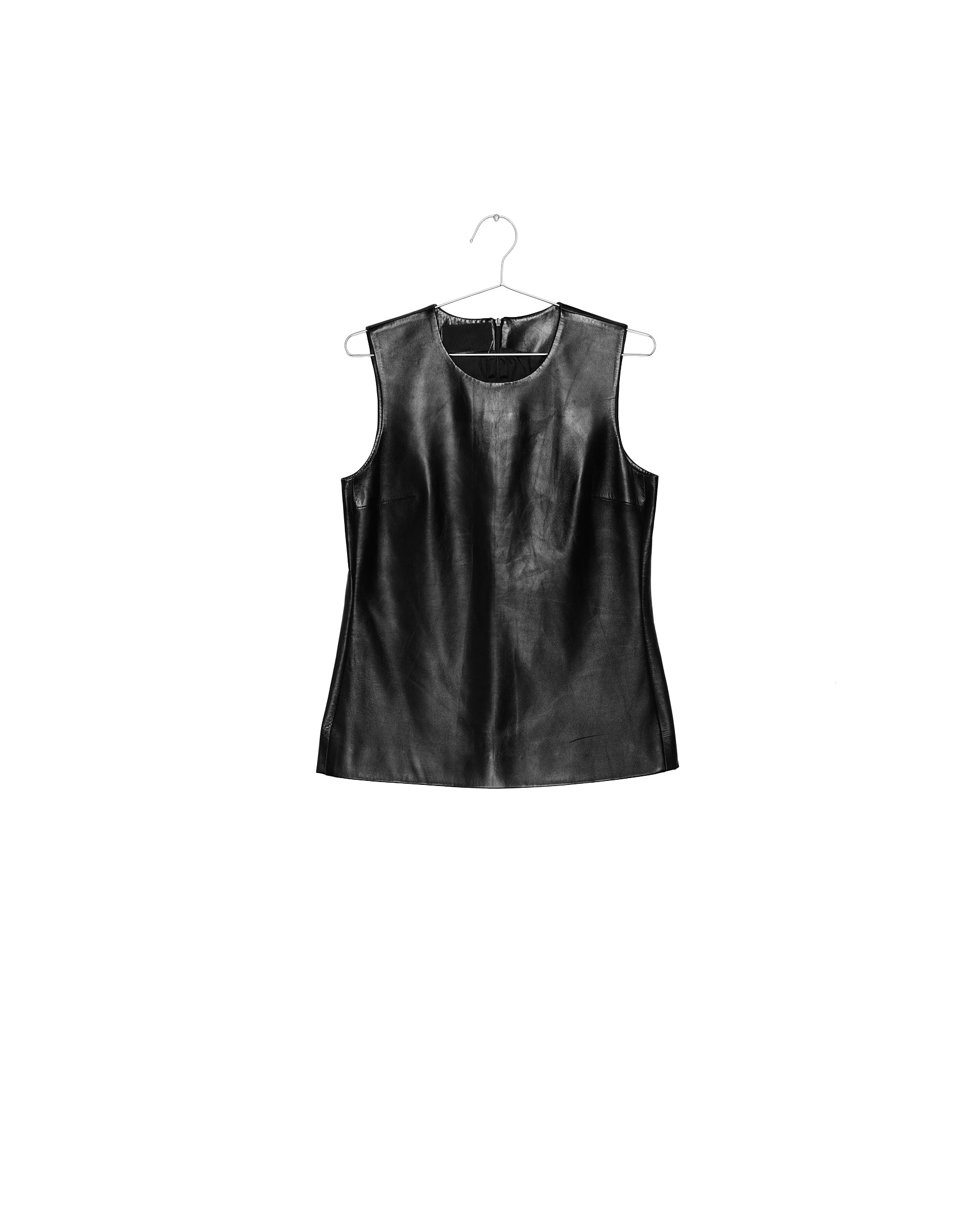 Lambskin Sleeveless Leather Shell